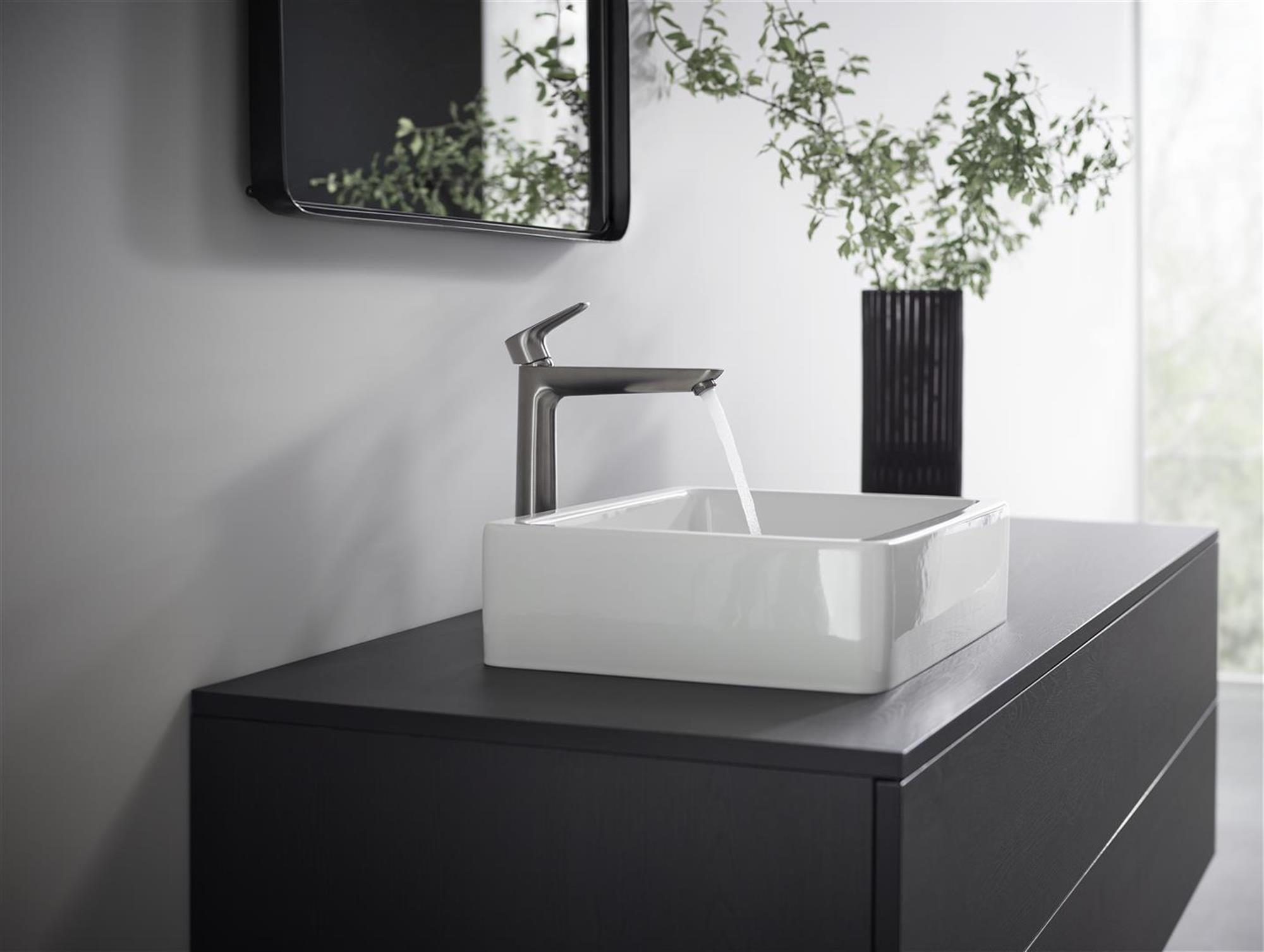 Hansgrohe Talis E bateria umywalkowa stojąca wysoka czarny chrom szczotkowany 71717340