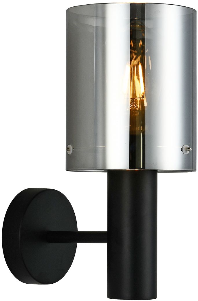 Italux Sardo kinkiet 1x40 W czarny-przydymiony WL-5581-1A-BK+SG