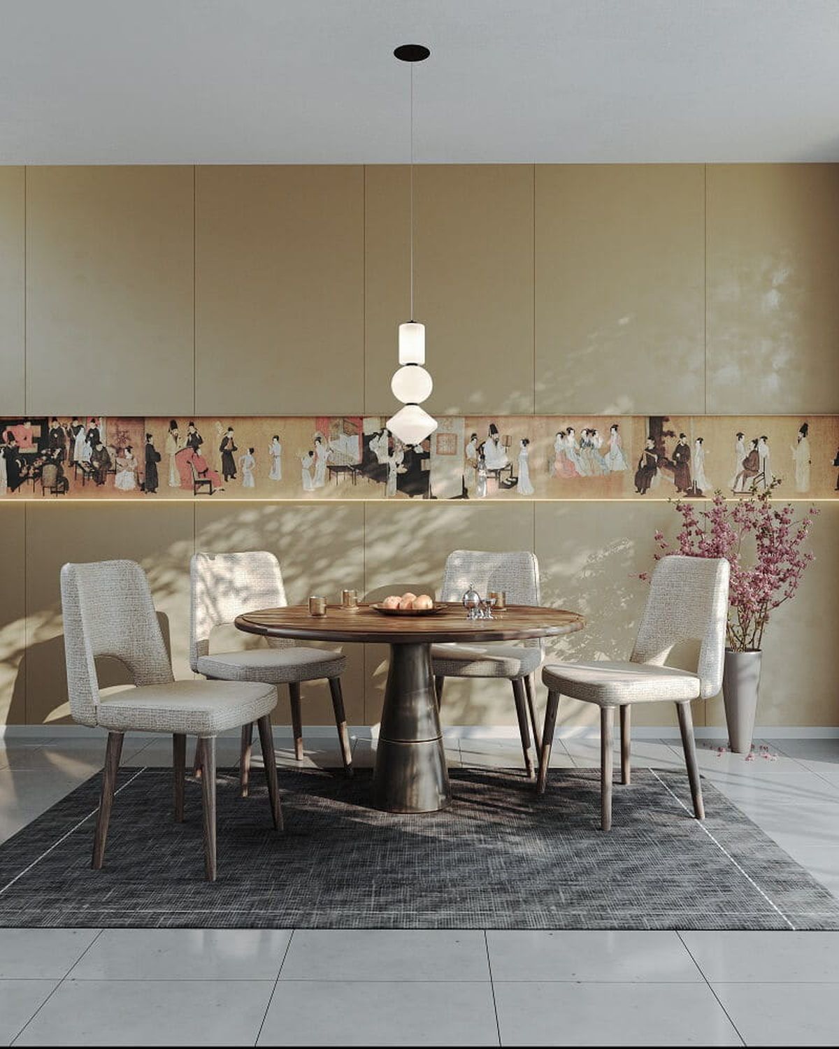 MaxLight Akiko lampa wisząca 1x23W LED biała/czarna P0468