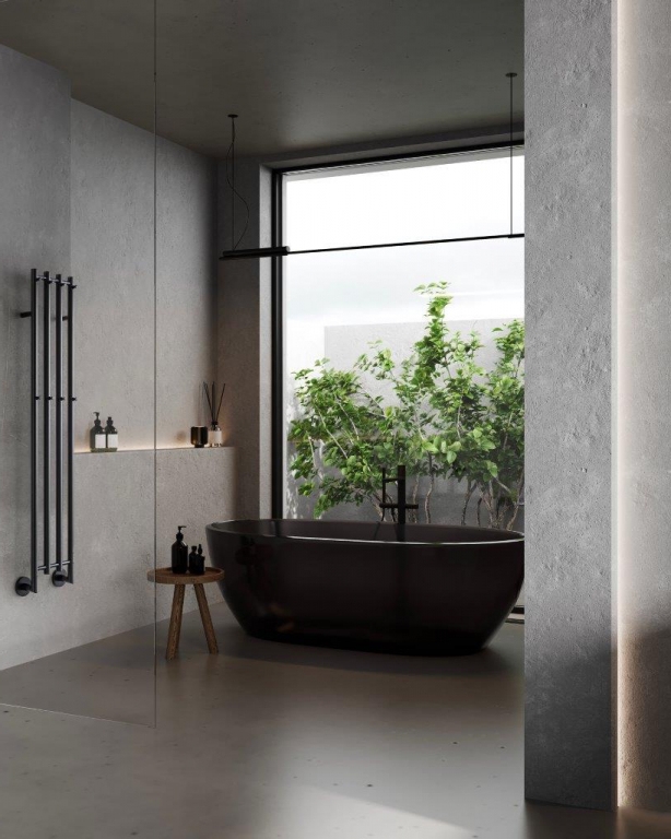 P.M.H. Mona grzejnik elektryczny 153,3x33,1 cm czarny MO1B-RK