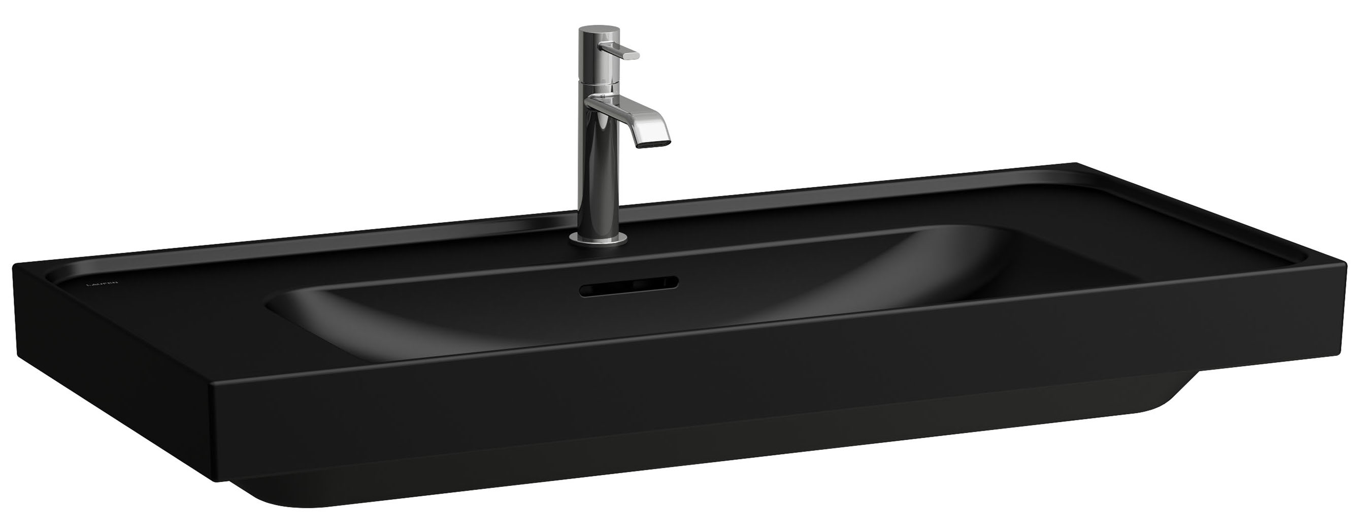 Laufen Meda umywalka 100x46 cm prostokątna ścienna-meblowa czarny mat H8101197161091