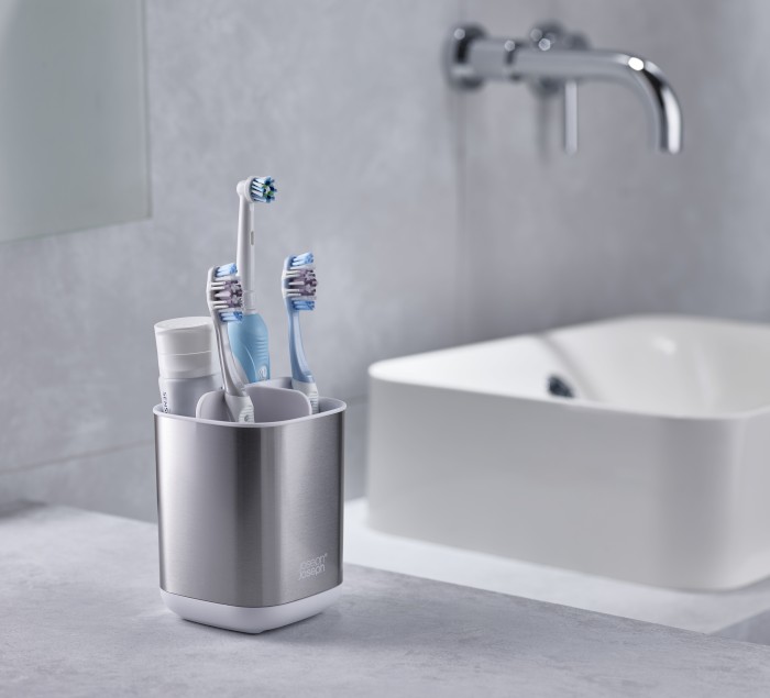 Joseph Joseph Easy Store kubek na szczoteczki biały-srebrny 70530