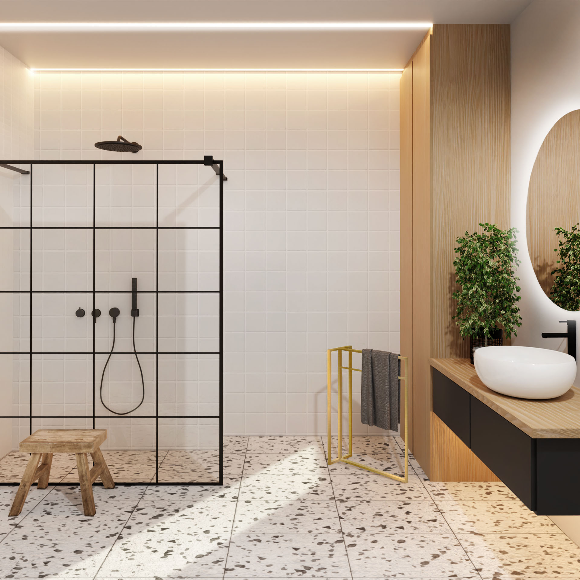 Baltica Design Evald Gold wieszak na ręczniki 50 cm stojący złoty - Wysyłka w 24h