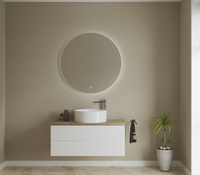 Kronenbach Moon lustro 100x100 cm okrągłe z oświetleniem z matą grzewczą KBM100