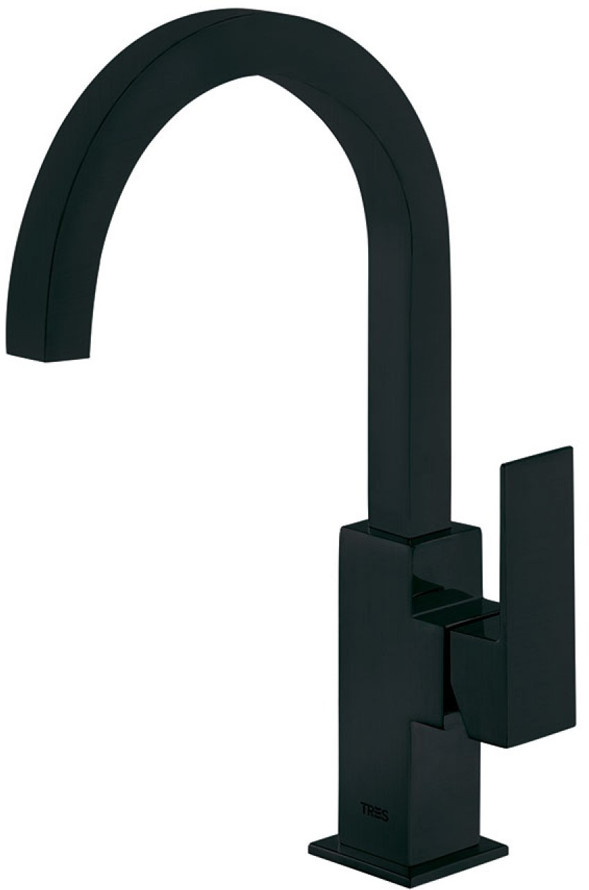 Tres Cuadro Exclusive bateria umywalkowa stojąca wysoka czarny mat 006.606.02.NM