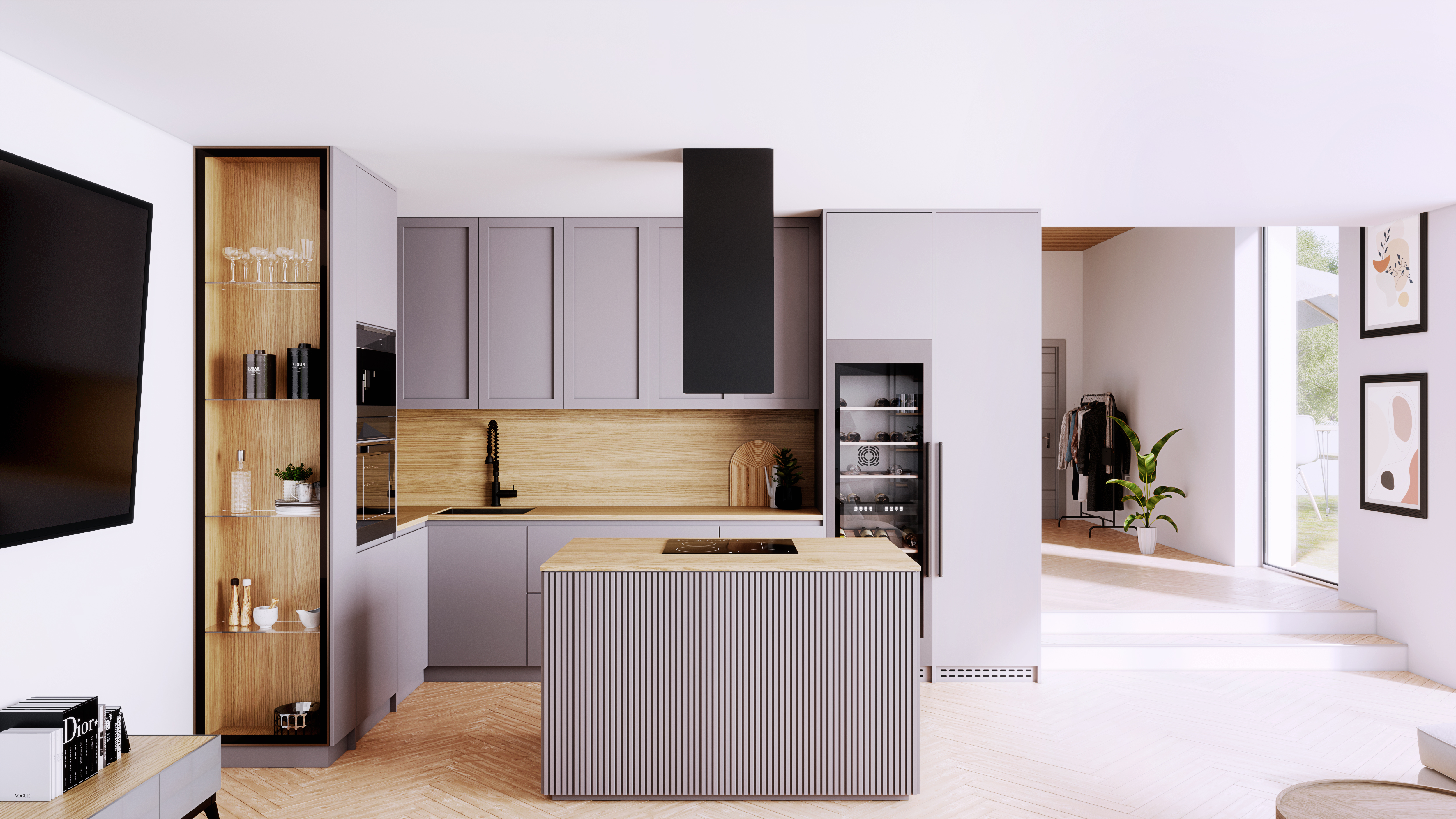 Globalo Design Werno Isola okap kuchenny 40 cm wyspowy czarny WERNO_ISOLA_40_2_BK