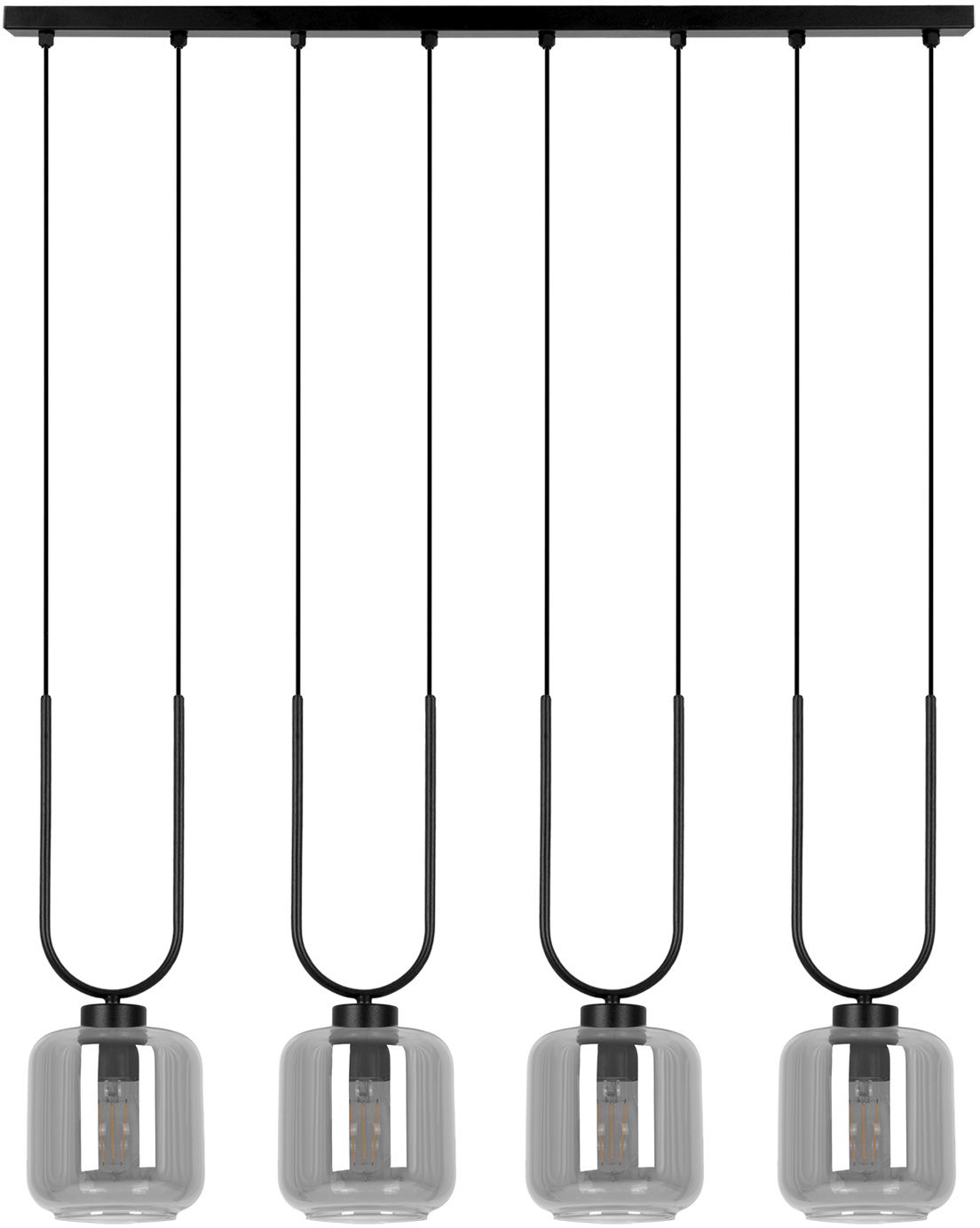 Kaja Bono lampa wisząca 4x15 W czarna-grafitowa K-5587