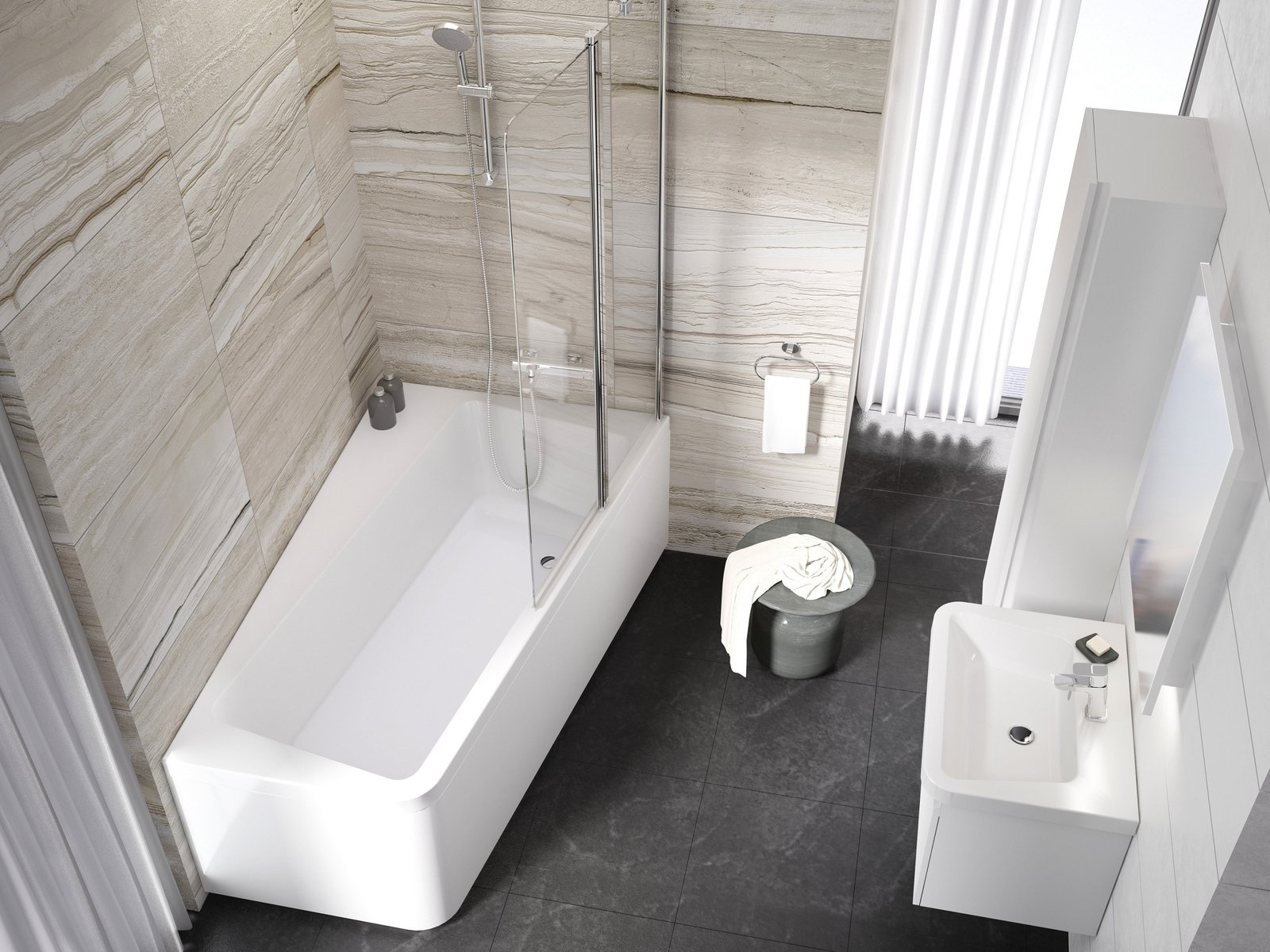 Ravak 10° wanna narożna 170x100 cm prawa biała C821000000