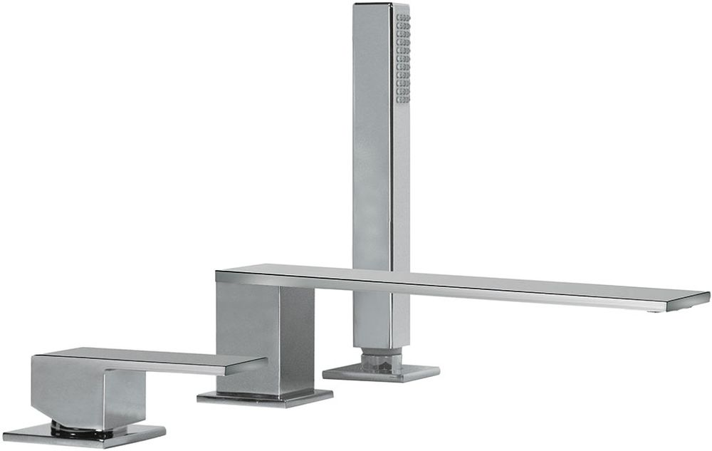 Tres Cuadro bateria wannowo-prysznicowa 3-otworowa chrom 006.161.03