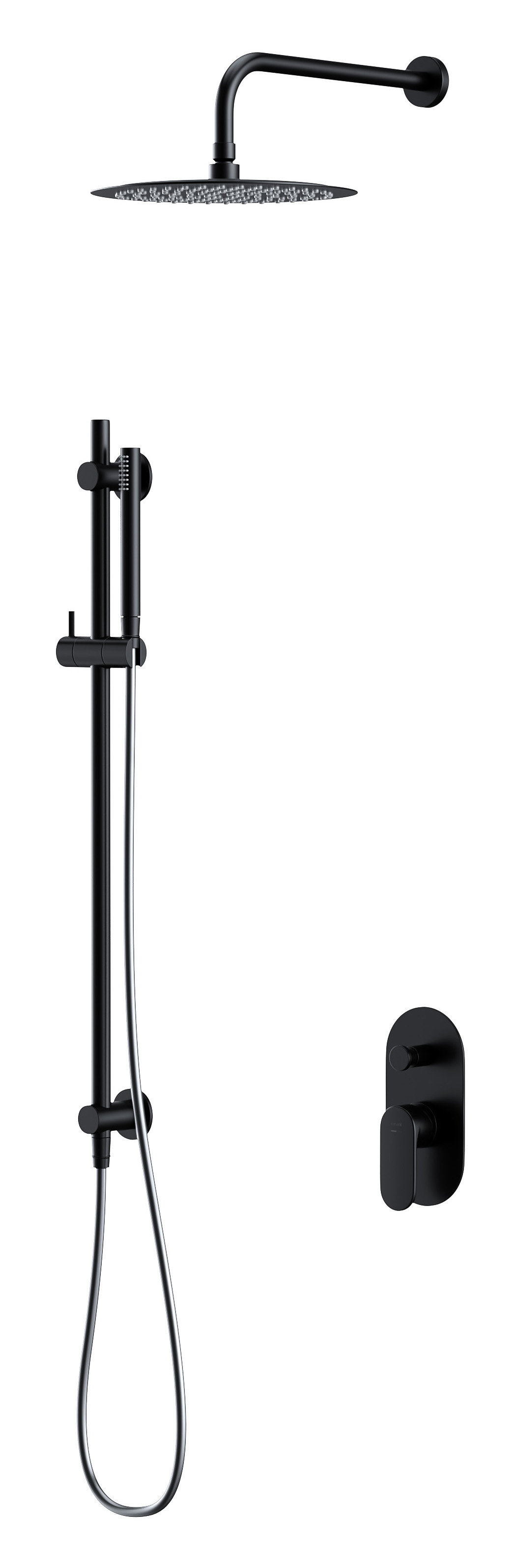 Cersanit Crea zestaw prysznicowy podtynkowy z deszczownicą czarny S952-009