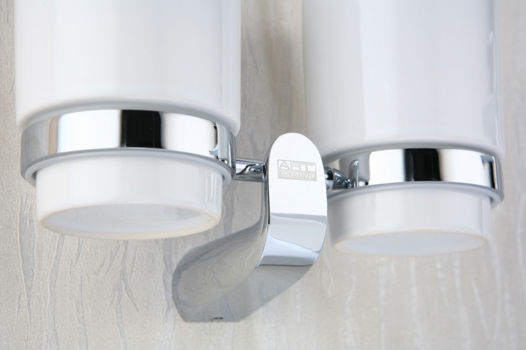 Art Platino Emira kubek do mycia zębów podwójny z uchwytem ściennym biały/chrom EMI-85052