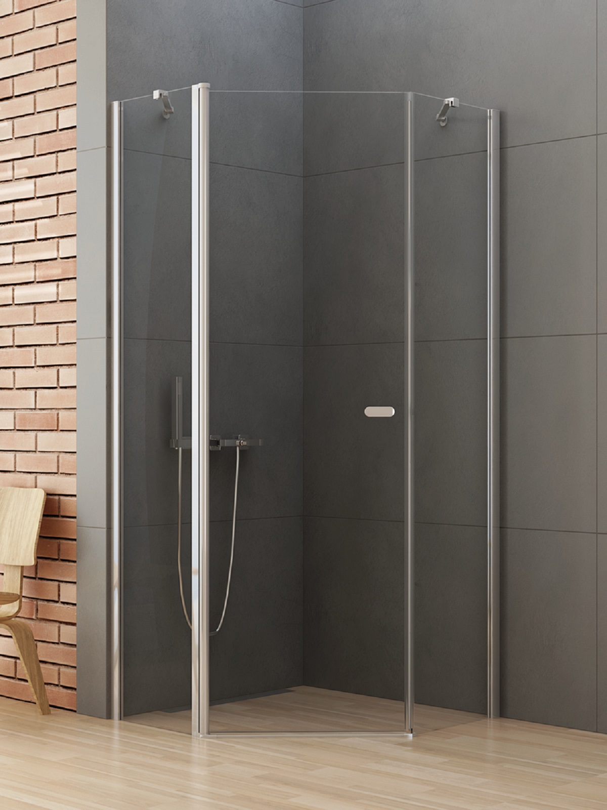 New Trendy New Soleo kabina prysznicowa 80x80 cm chrom połysk/szkło przezroczyste K-0606