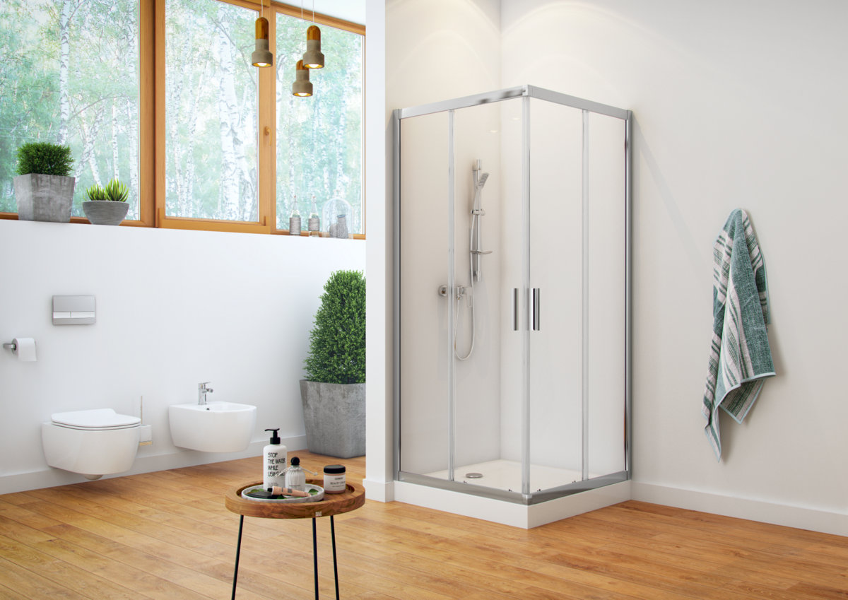 Actima Seria 201 kabina prysznicowa 80x80 cm kwadratowa chrom połysk/szkło przezroczyste KAAC.1802.800/N