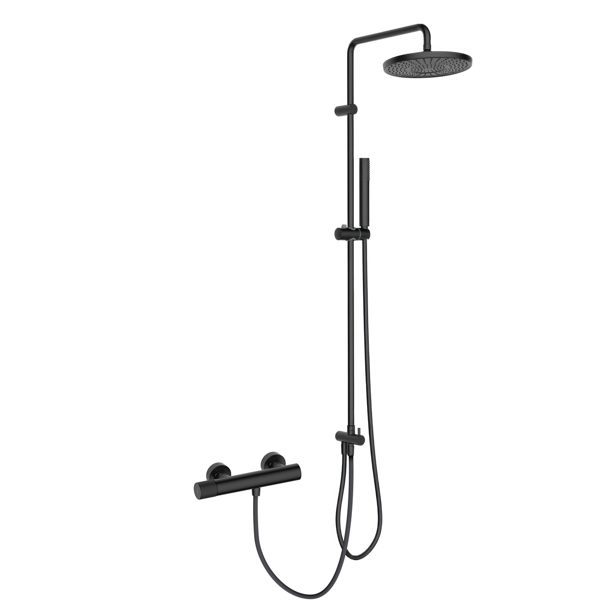 Oltens Hamnes zestaw prysznicowy z baterią prysznicową ścienną czarny mat 36051300 - Wysyłka w 24h