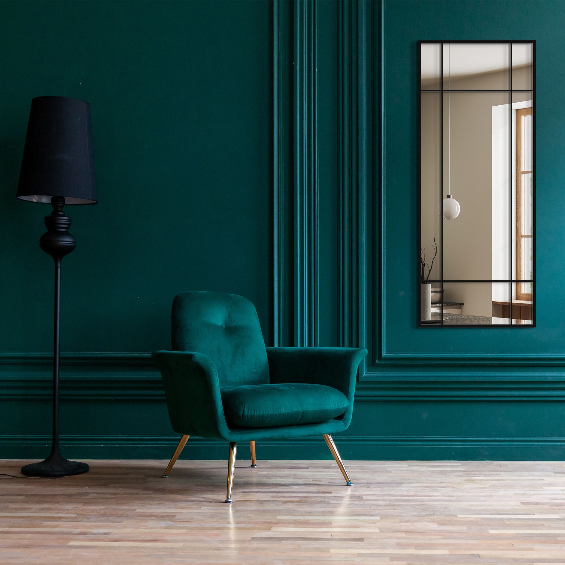 Styler Loft lustro 60x150 cm prostokątne czarny LU-12371 - Wysyłka w 24h