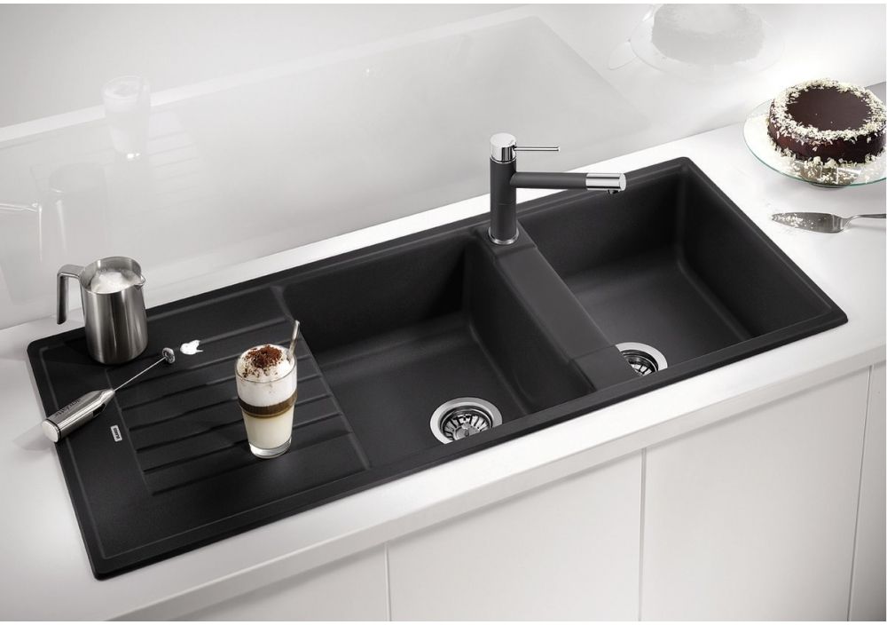 Blanco Zia 8 S zlewozmywak 116x50 cm Silgranit czarny 526027