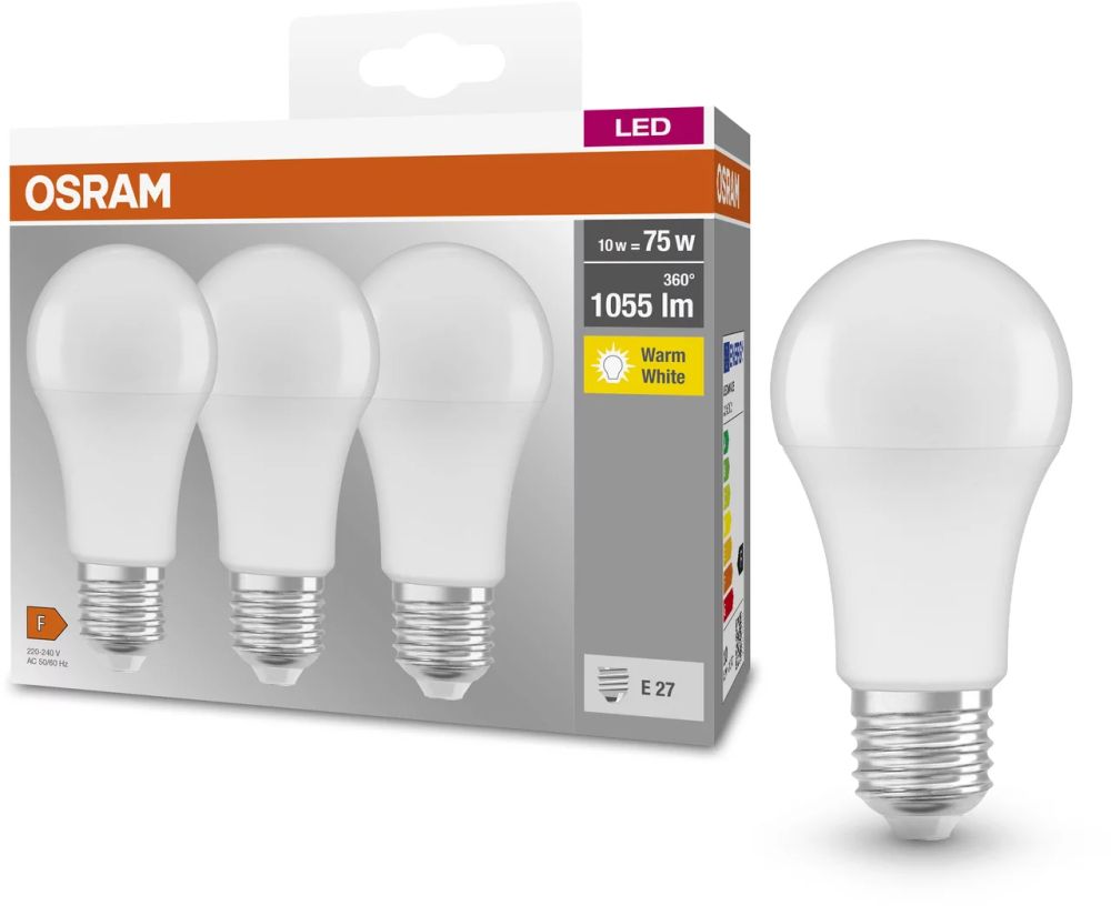 Osram LED Lamps żarówki LED Multipack 3x10 W 2700 K E27