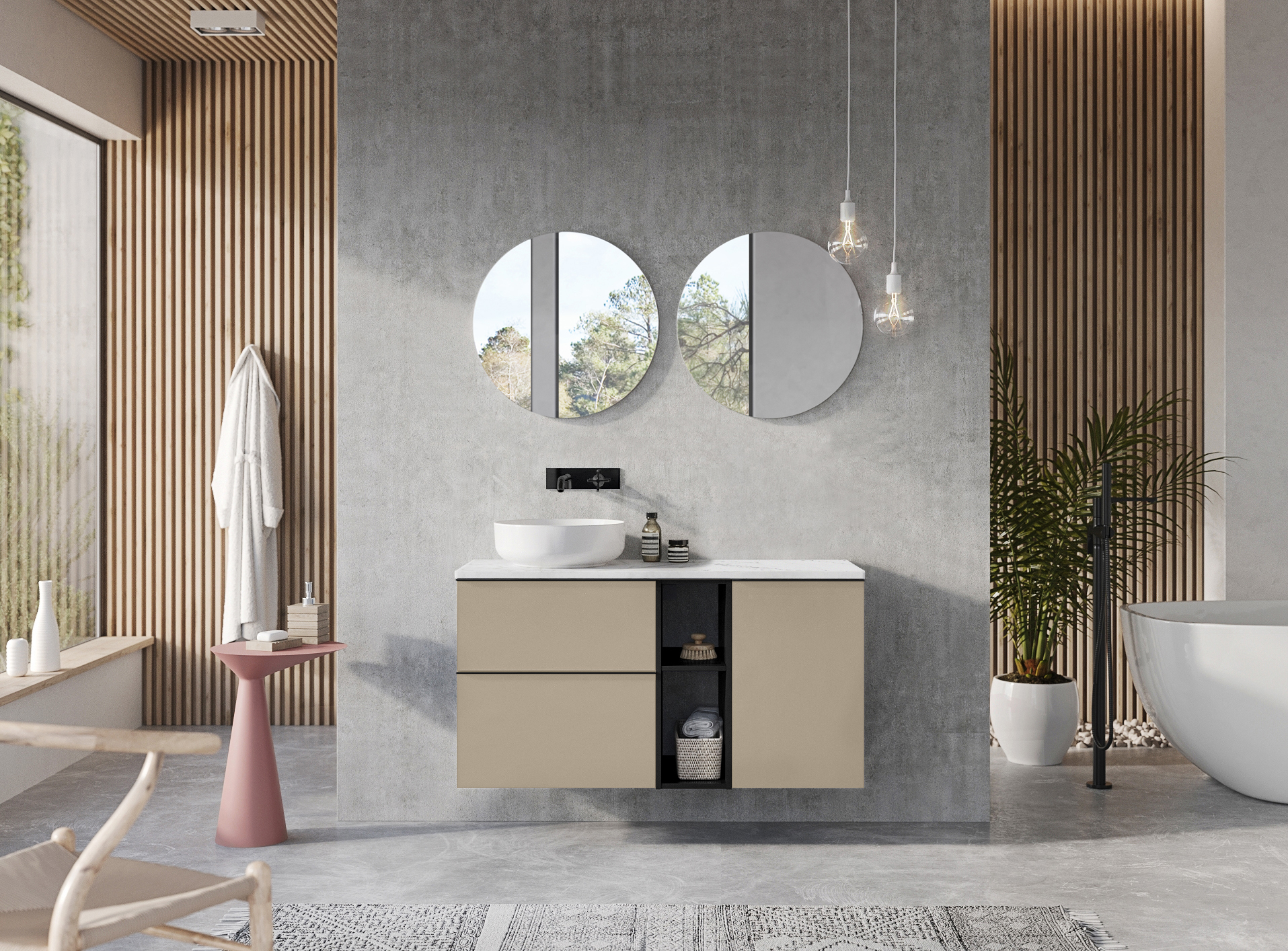 Elita Look szafka 40x44,9x63,5 cm boczna wisząca fume matt RE080400027020