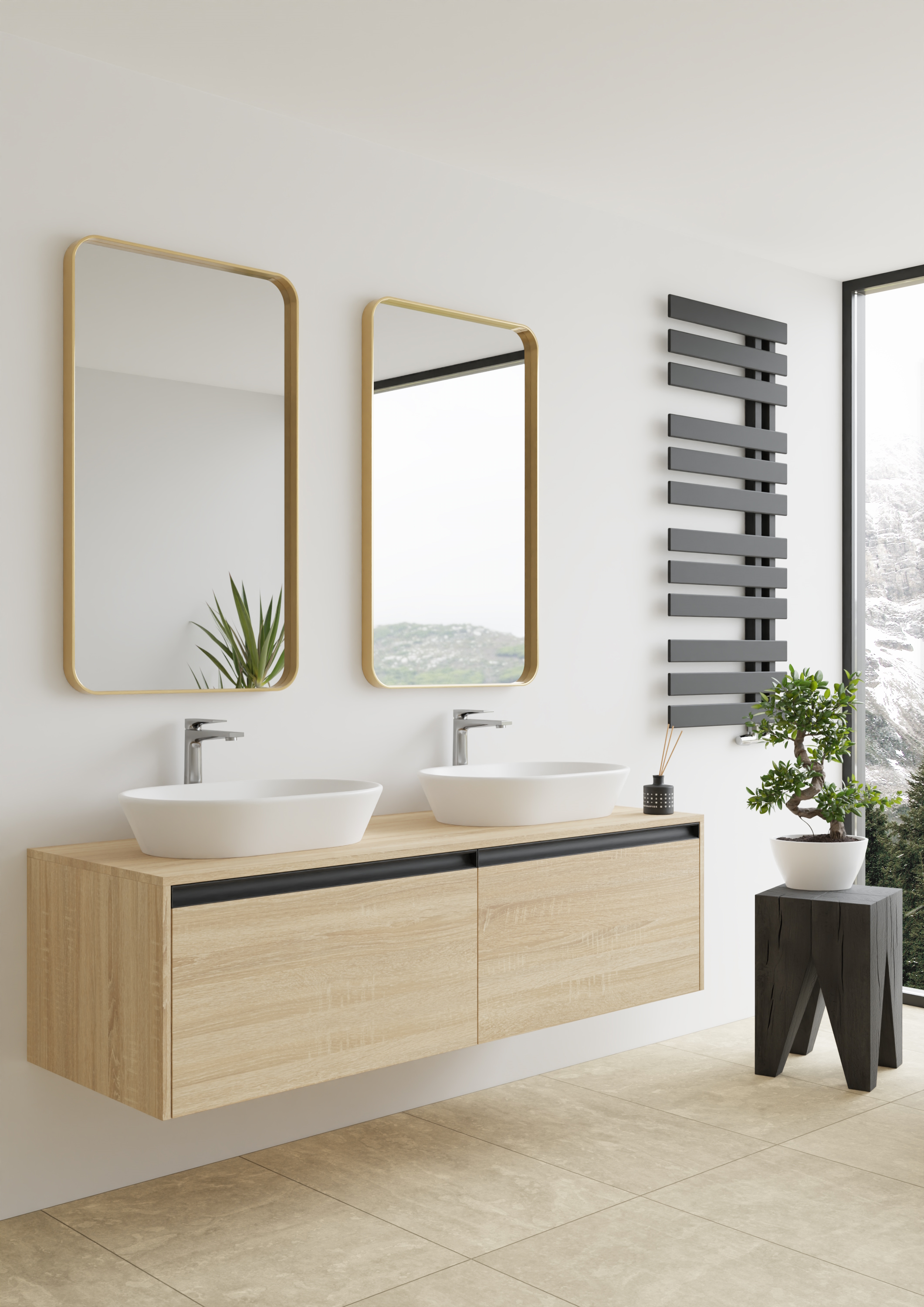 Dubiel Vitrum Rio Gold lustro łazienkowe 50x80 cm prostokątne rama złota