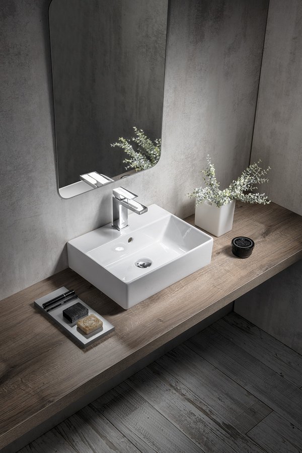 GSI Kube X umywalka 45x35 cm prostokątna ścienna-nablatowa biała 9485111