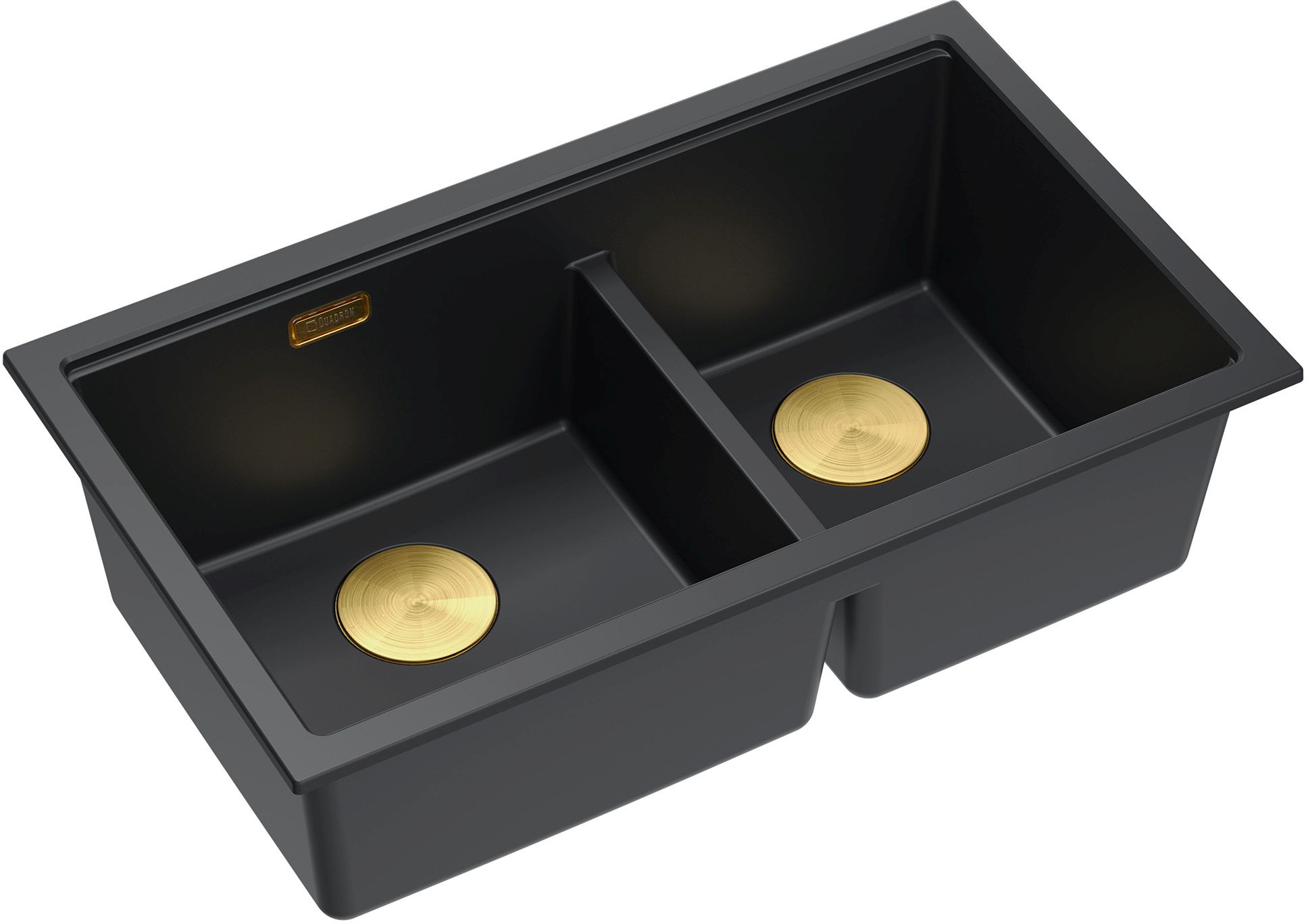 Quadron Logan 120 zlewozmywak GraniteQ 76x45 cm pure carbon/elementy złote HQL7645U7_PVDG1_U