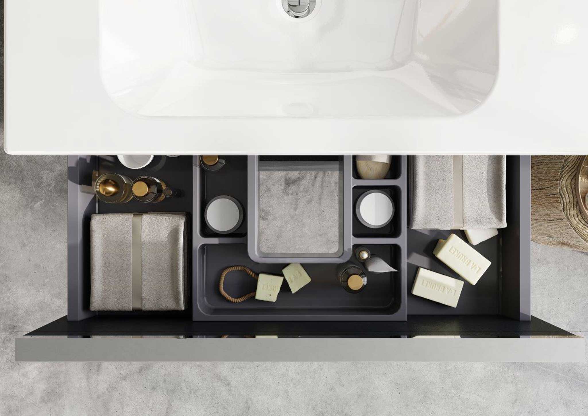 Elita Look szafka 80x44,9x28,1 cm podumywalkowa wisząca black matt RE010803027160