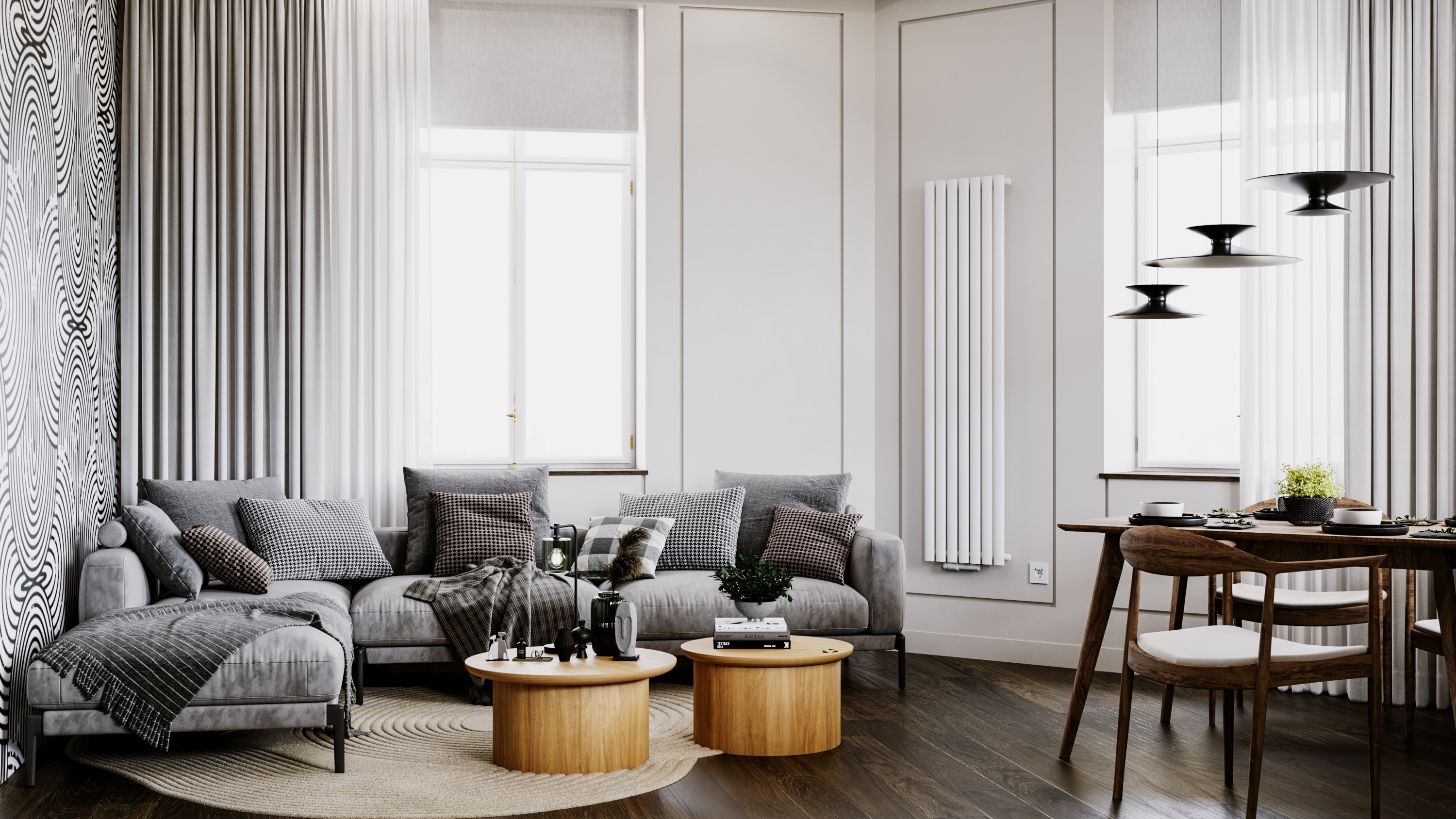 Luxrad Ring grzejnik dekoracyjny 160x41 cm podłączenie dolne czarny RIN1600410S040ZDC - Wysyłka w 24h