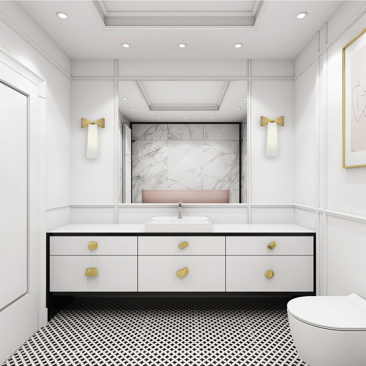 CosmoLight Bow kinkiet 1x40W mosiądz/biały W01176BR