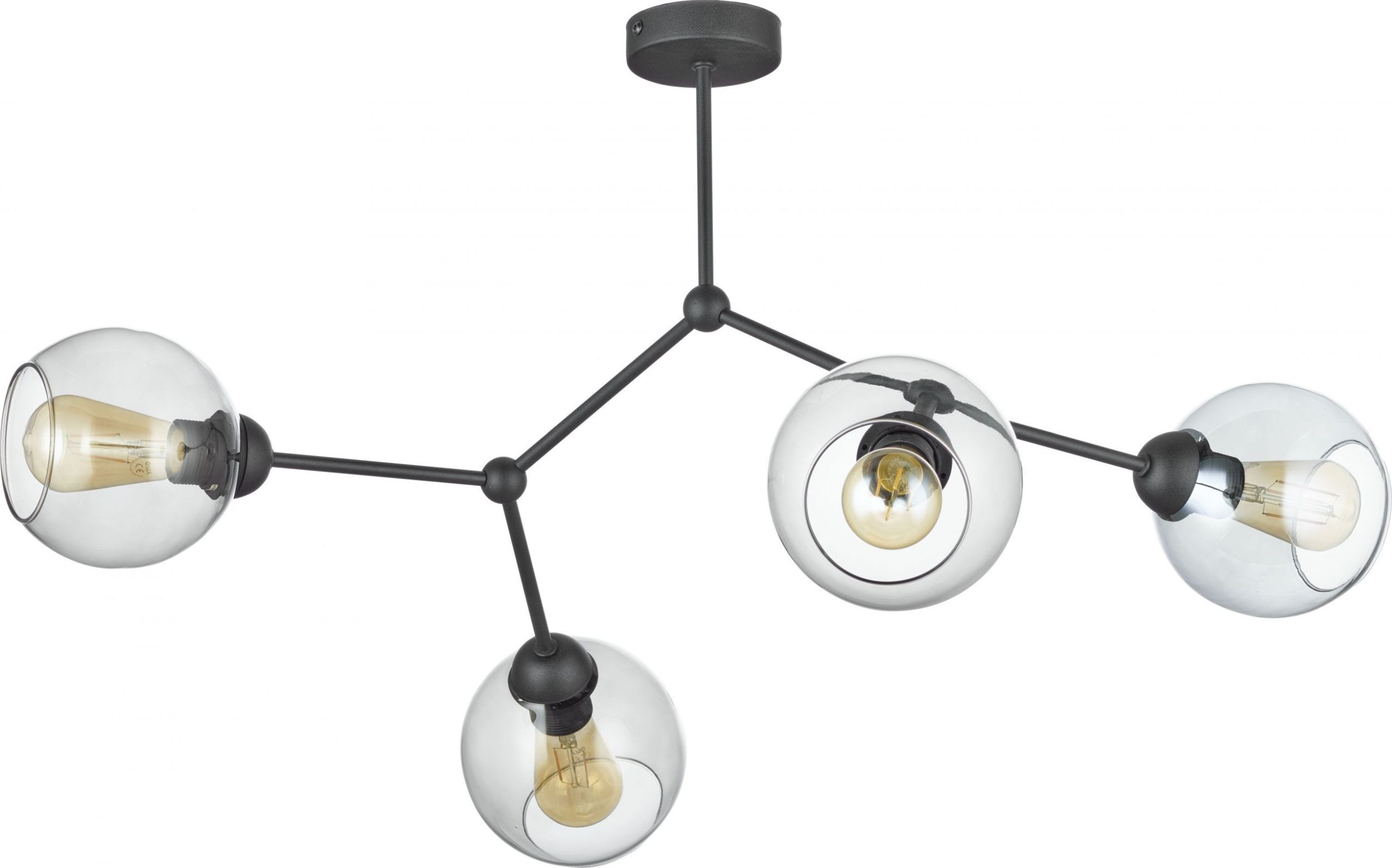 TK Lighting Fairy lampa podsufitowa 4x15 W czarna 2730