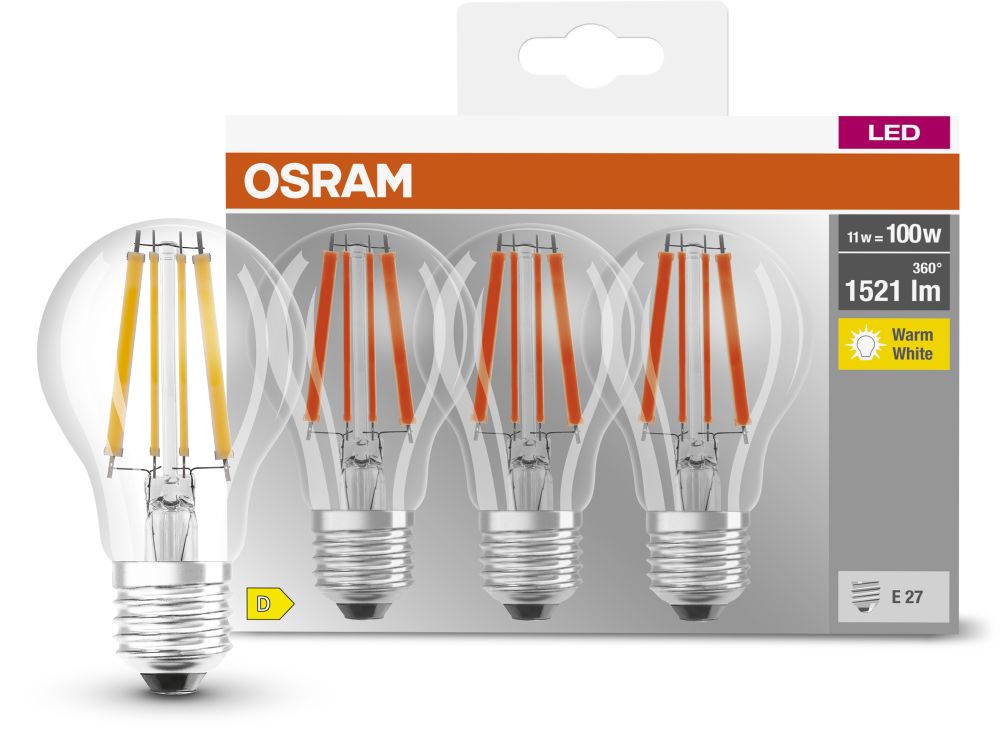 Osram LED Lamps żarówki LED Multipack 3x11 W 2700 K E27