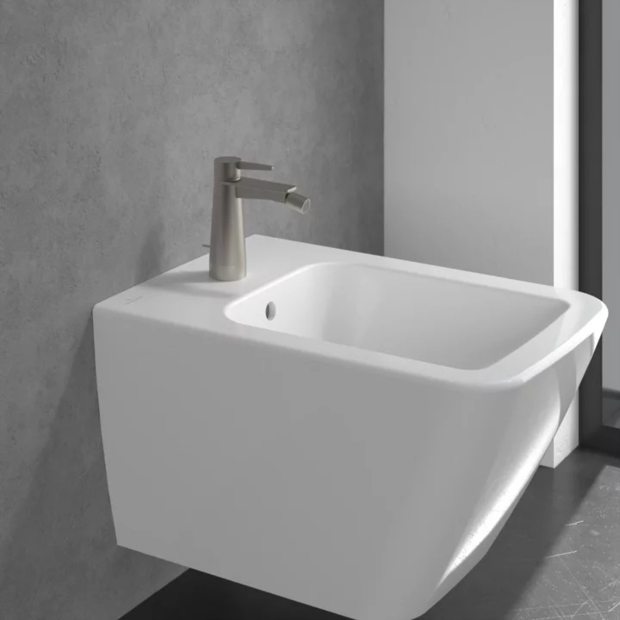 Villeroy & Boch Conum bateria bidetowa stojąca nikiel szczotkowany TVB12700100064 - Wysyłka w 24h