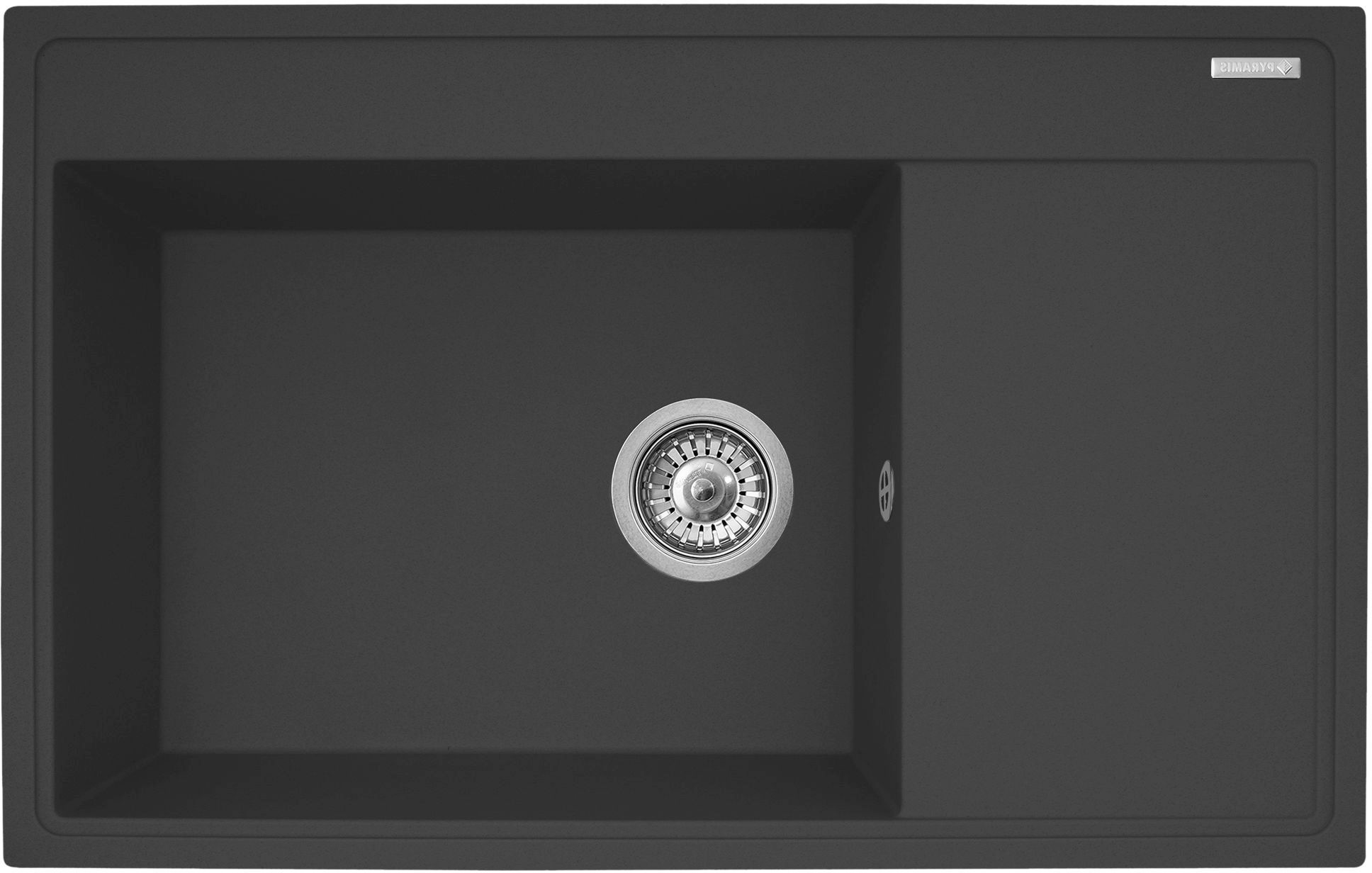 Pyramis Camea zlewozmywak granitowy 79x50 cm karbon 070058501
