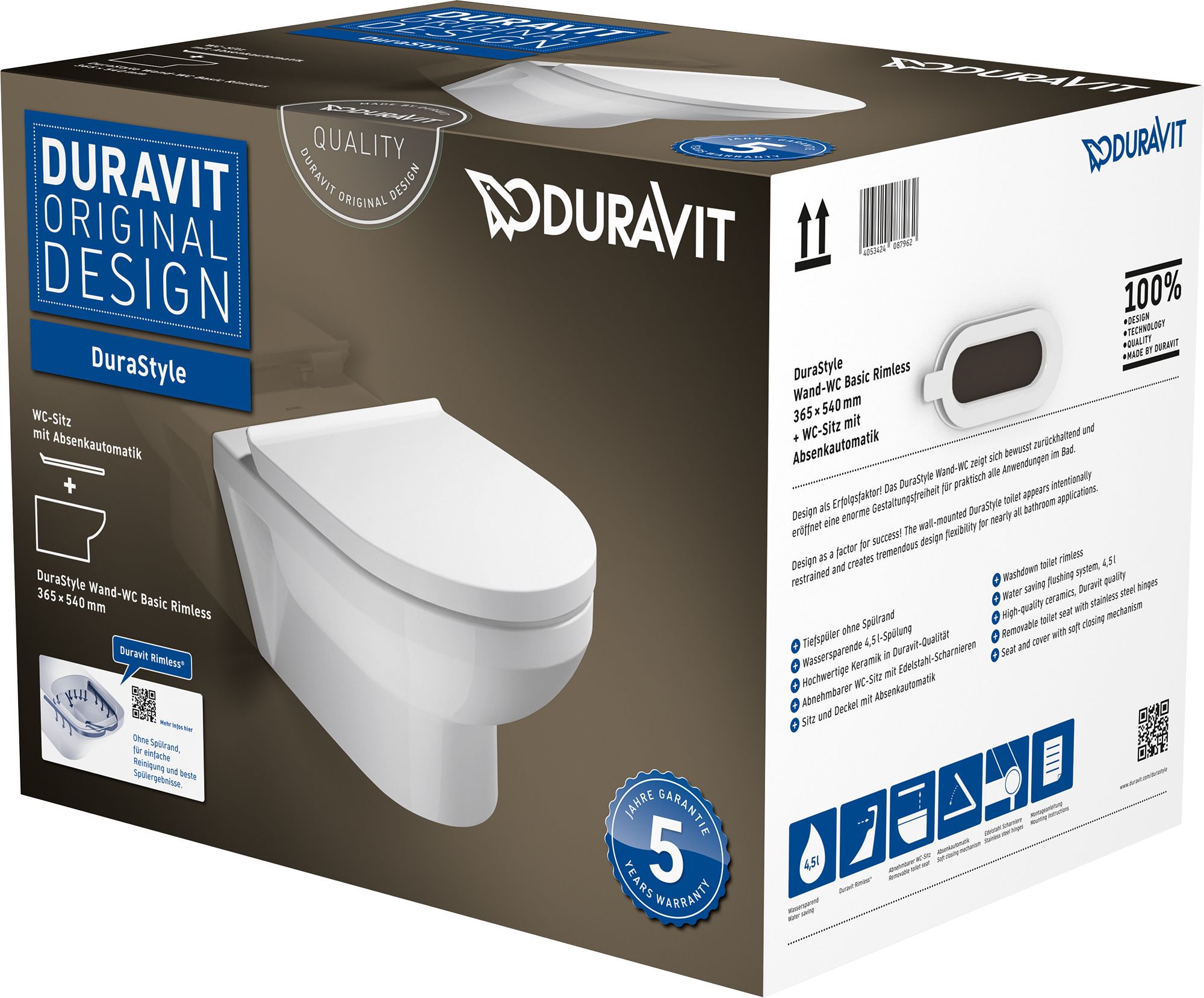 Duravit DuraStyle miska WC z deską wolnoopadającą 45620900A1