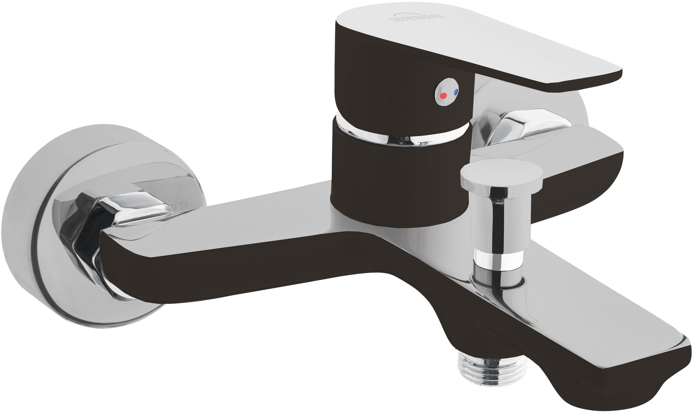Invena Dokos bateria wannowo-prysznicowa ścienna czarny mat /chrom BW-19-004