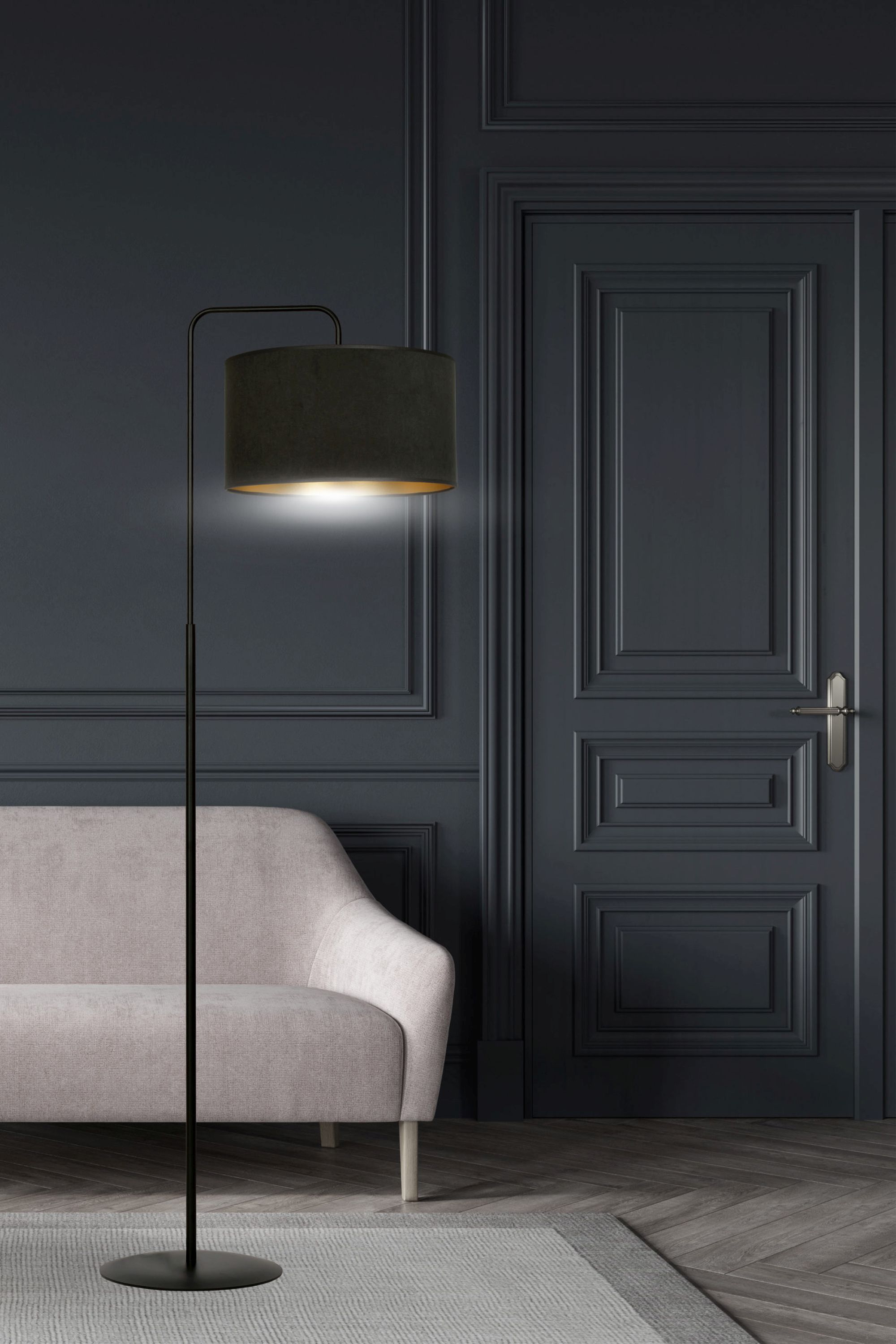 Emibig Hilde lampa stojąca 1x15 W czarna-złota 1054/LP1 - Wysyłka w 24h