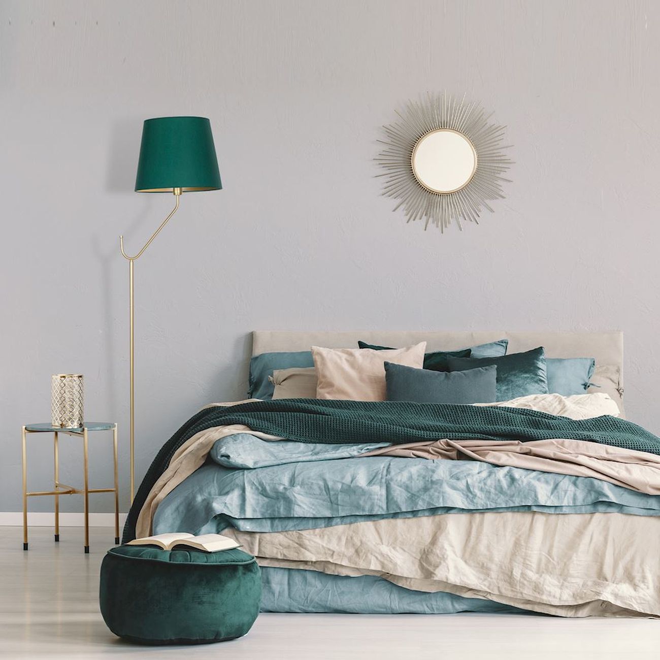 Milagro Victoria lampa stojąca 1x60W mosiądz/zieleń butelkowa MLP4910 - Wysyłka w 24h