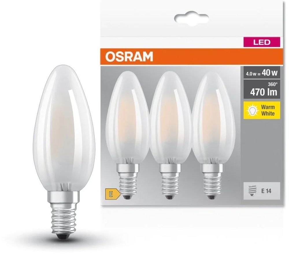 Osram LED Lamps żarówki LED Multipack 3x4 W 2700 K E14