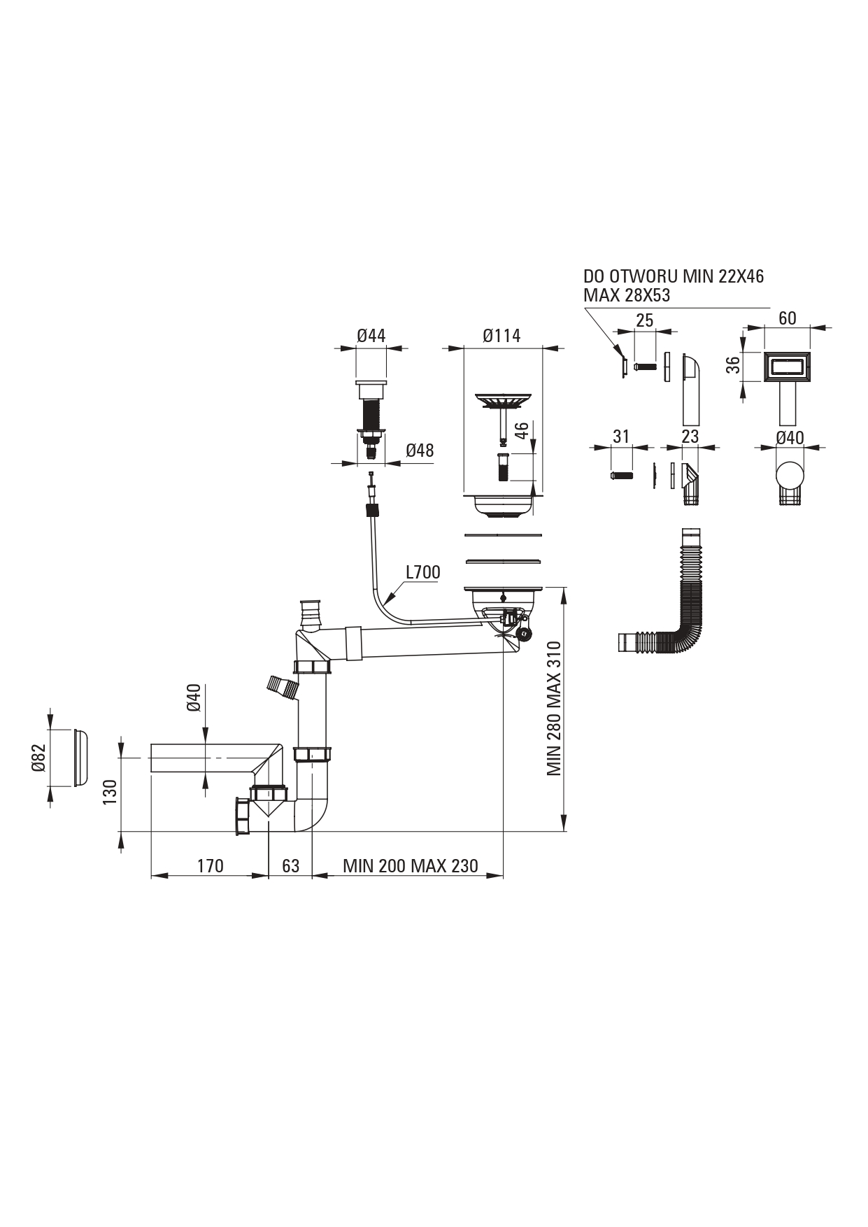 Deante Momi zlewozmywak granitowy 82x50 cm szary/grafitowy/onyx ZKM_S11B - Wysyłka w 24h
