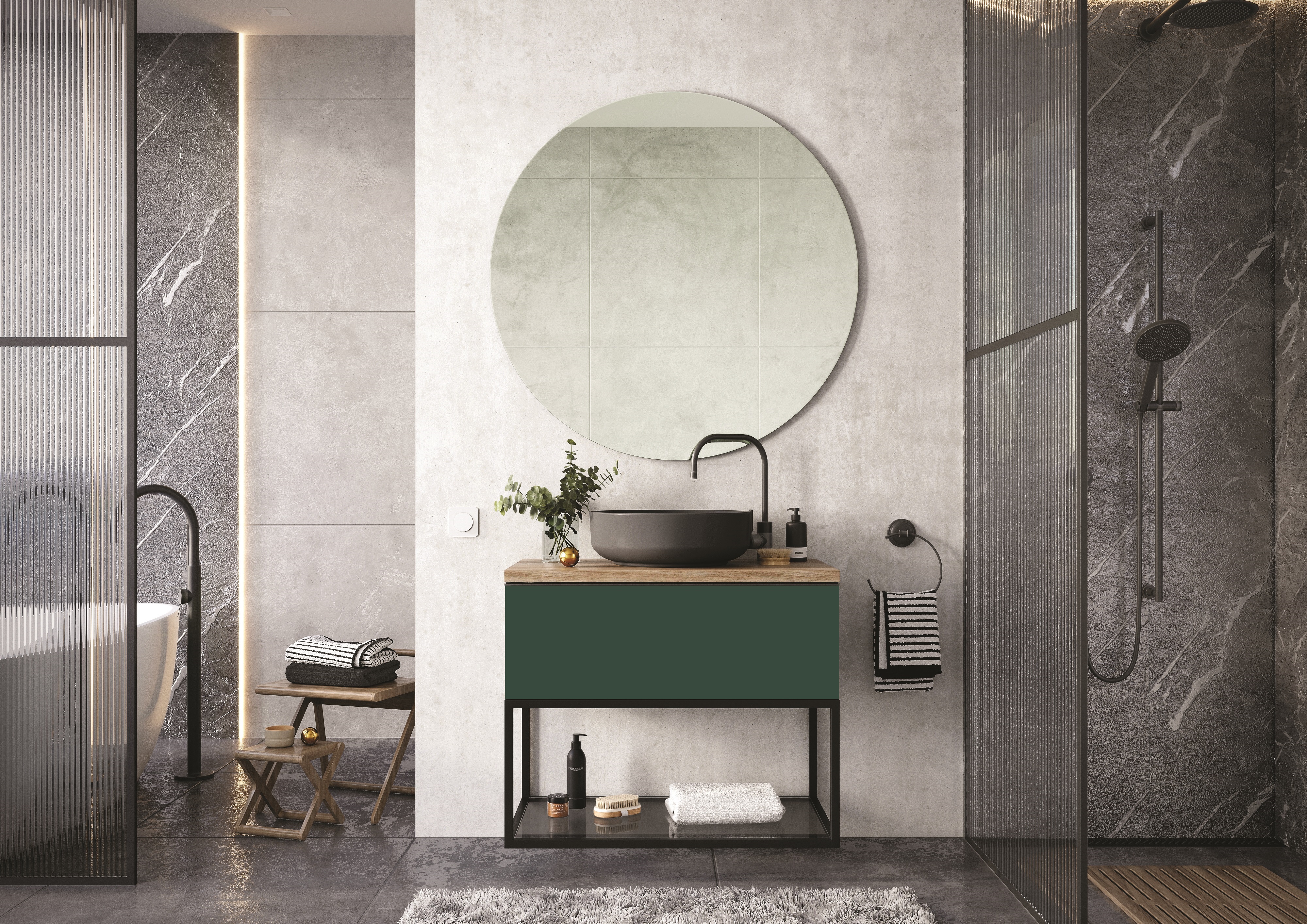 Elita Look szafka 80x44,9x28,1 cm podumywalkowa wisząca forest green matt RE080803027010