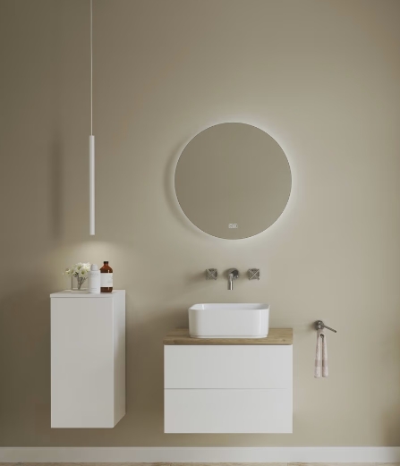 Kronenbach Moon lustro 80x80 cm okrągłe z oświetleniem z matą grzewczą KBM80 - Wysyłka w 24h