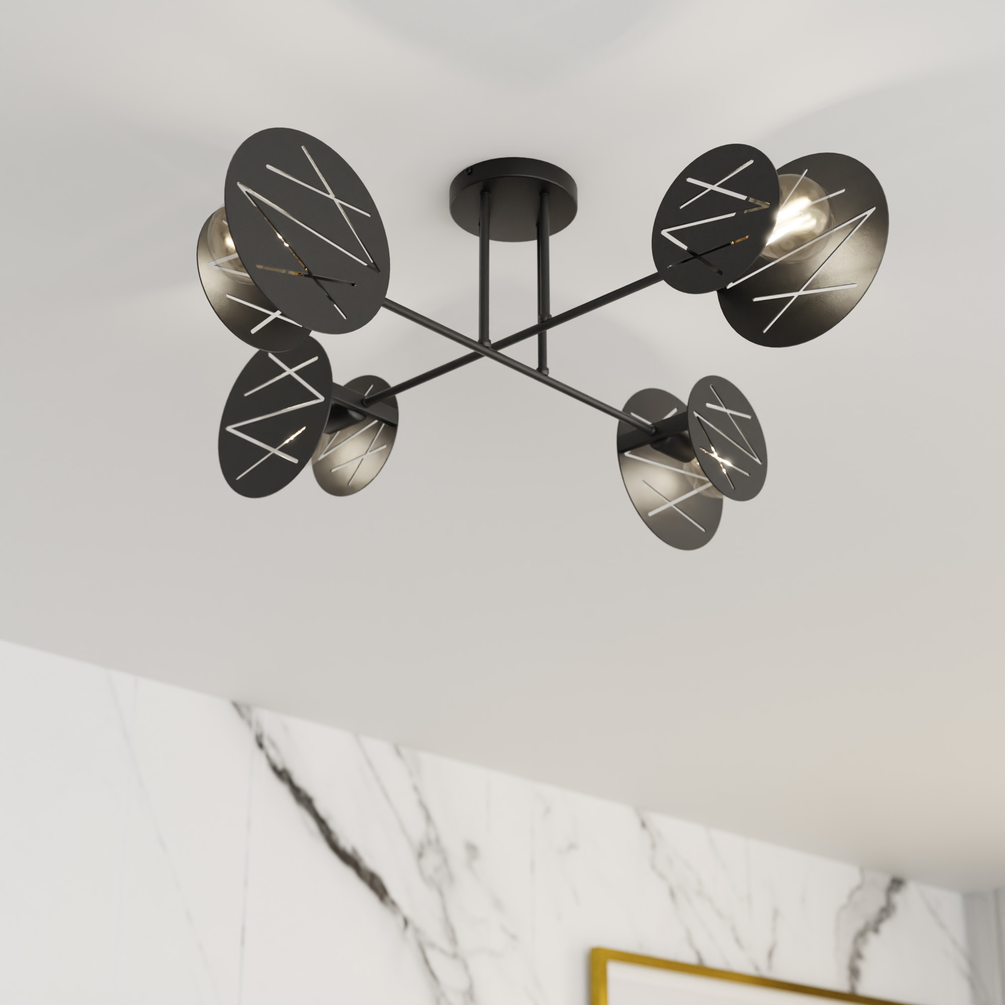 Emibig Frick lampa podsufitowa 4x15 W czarna 1415/4