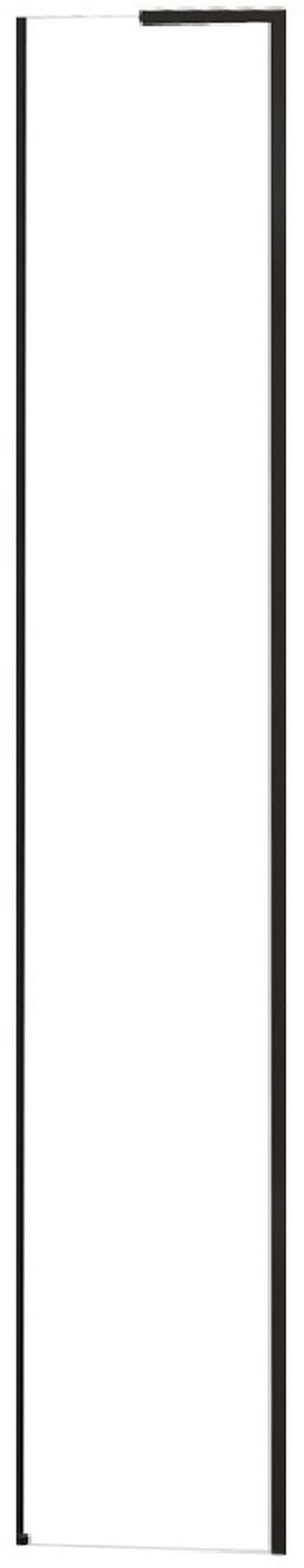 Rea Hugo Black ścianka prysznicowa 30 cm poszerzająca czarny/szkło przezroczyste REA-K6606