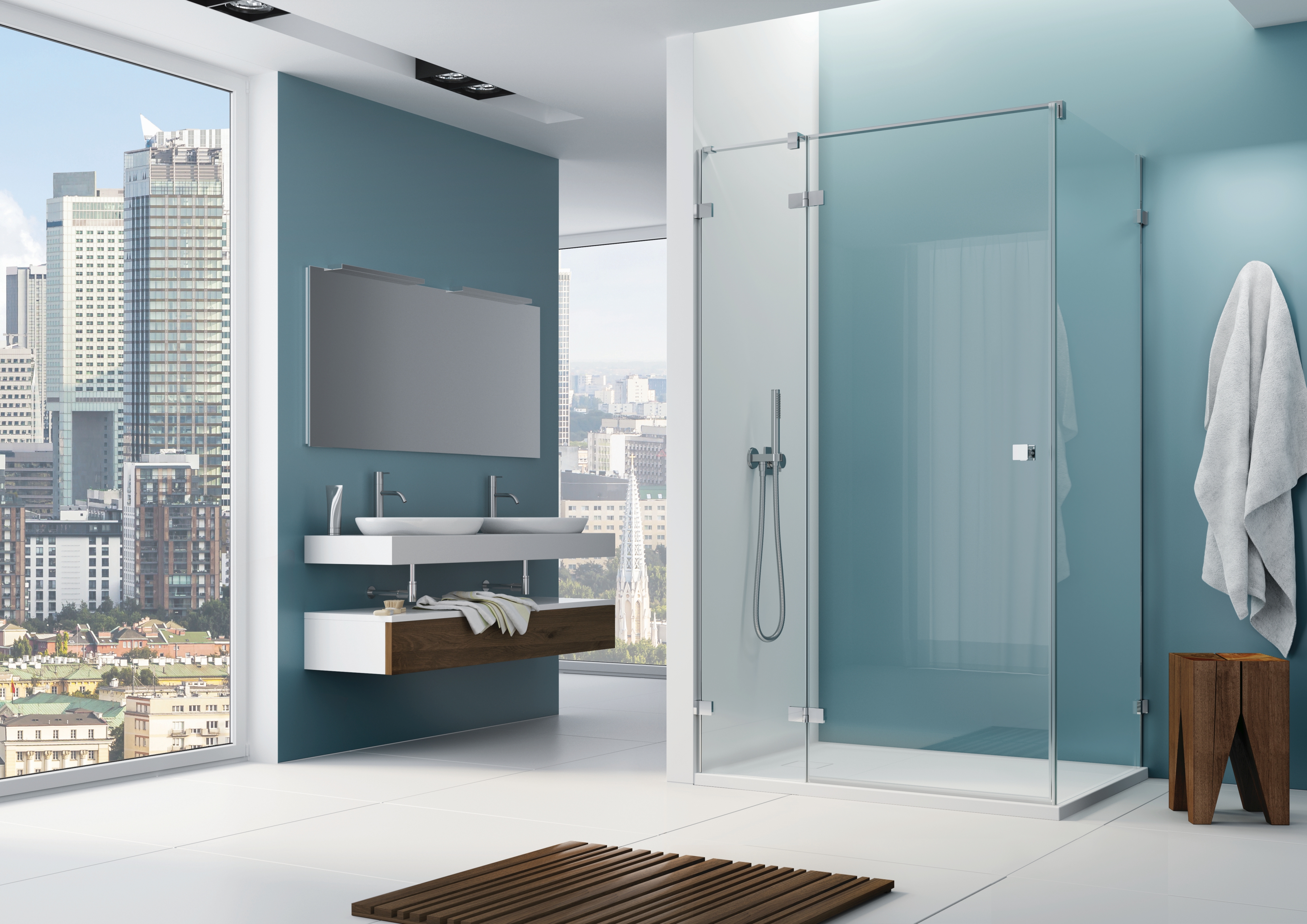 SanSwiss Annea ścianka prysznicowa 90 cm boczna srebrny połysk/szkło przezroczyste ANTW109005007