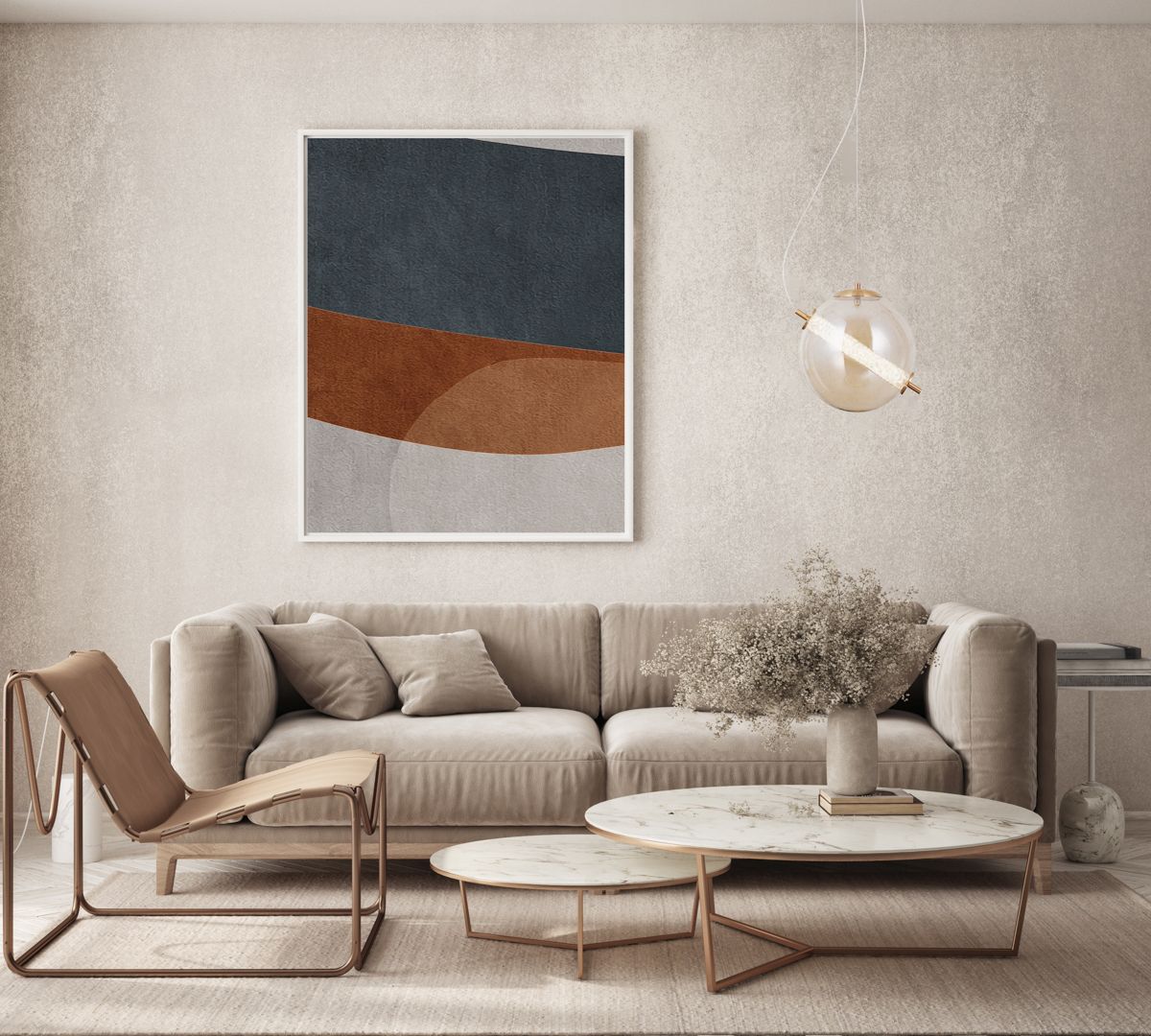 Italux Ganti lampa wisząca 1x12 W złota-bursztynowa PND-34366-HBR-AMB