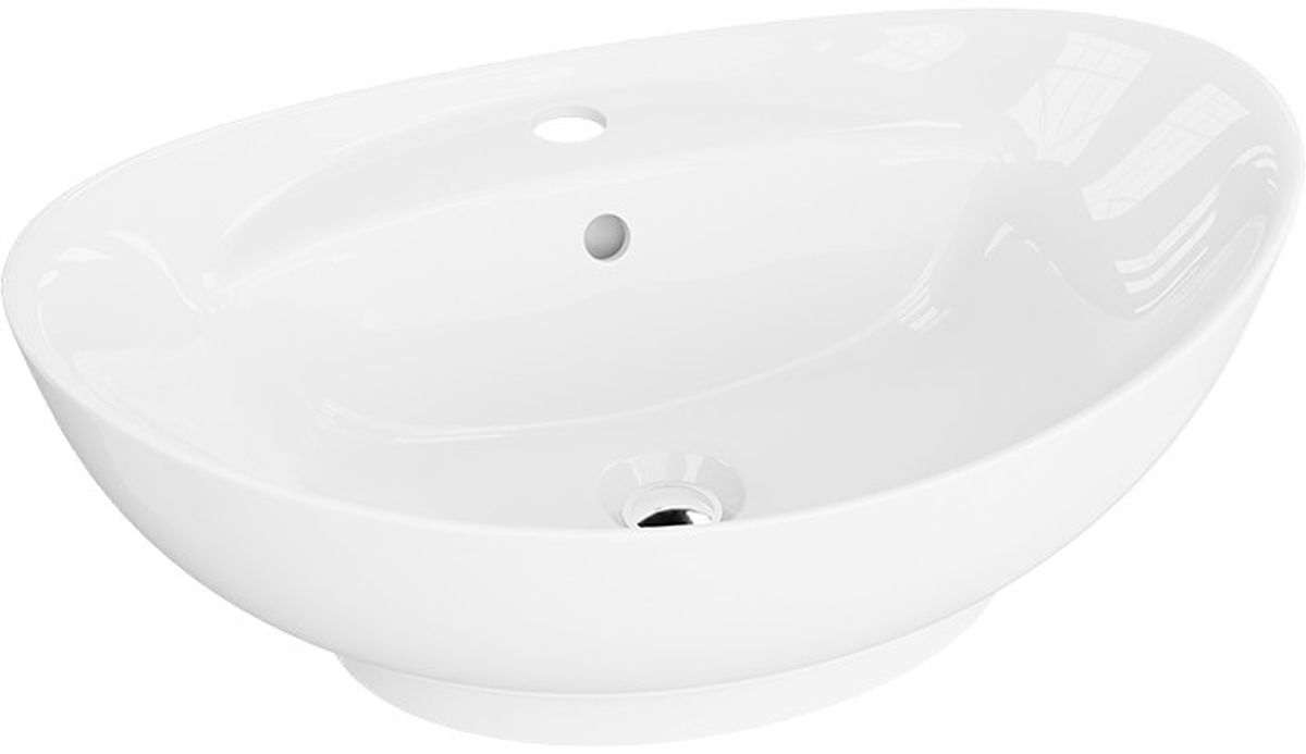 LaVita Terra umywalka 59,5x39 cm nablatowa owalna biały połysk