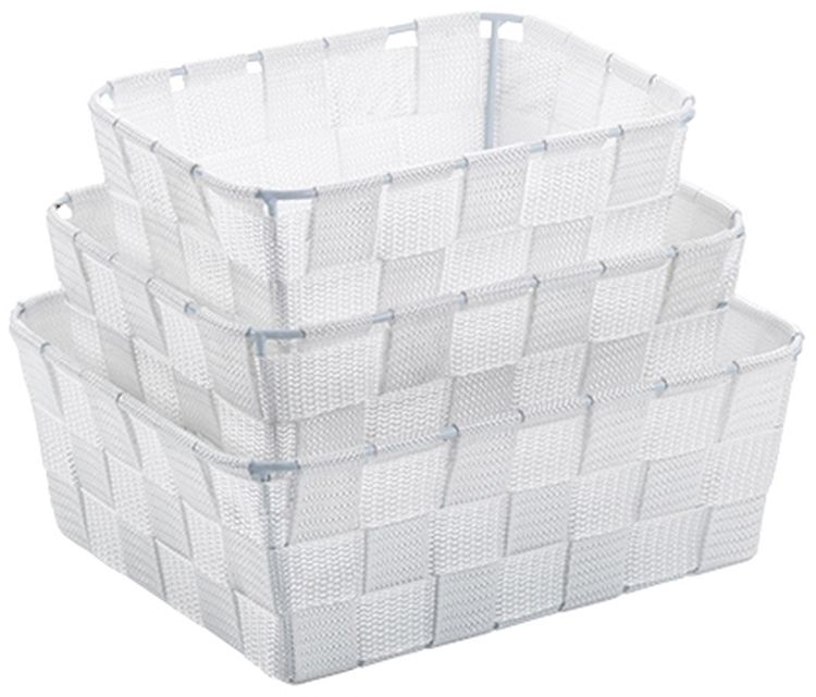 Kela Alvaro koszyk łazienkowy zestaw 3 szt biały 23009 - Wysyłka w 24h