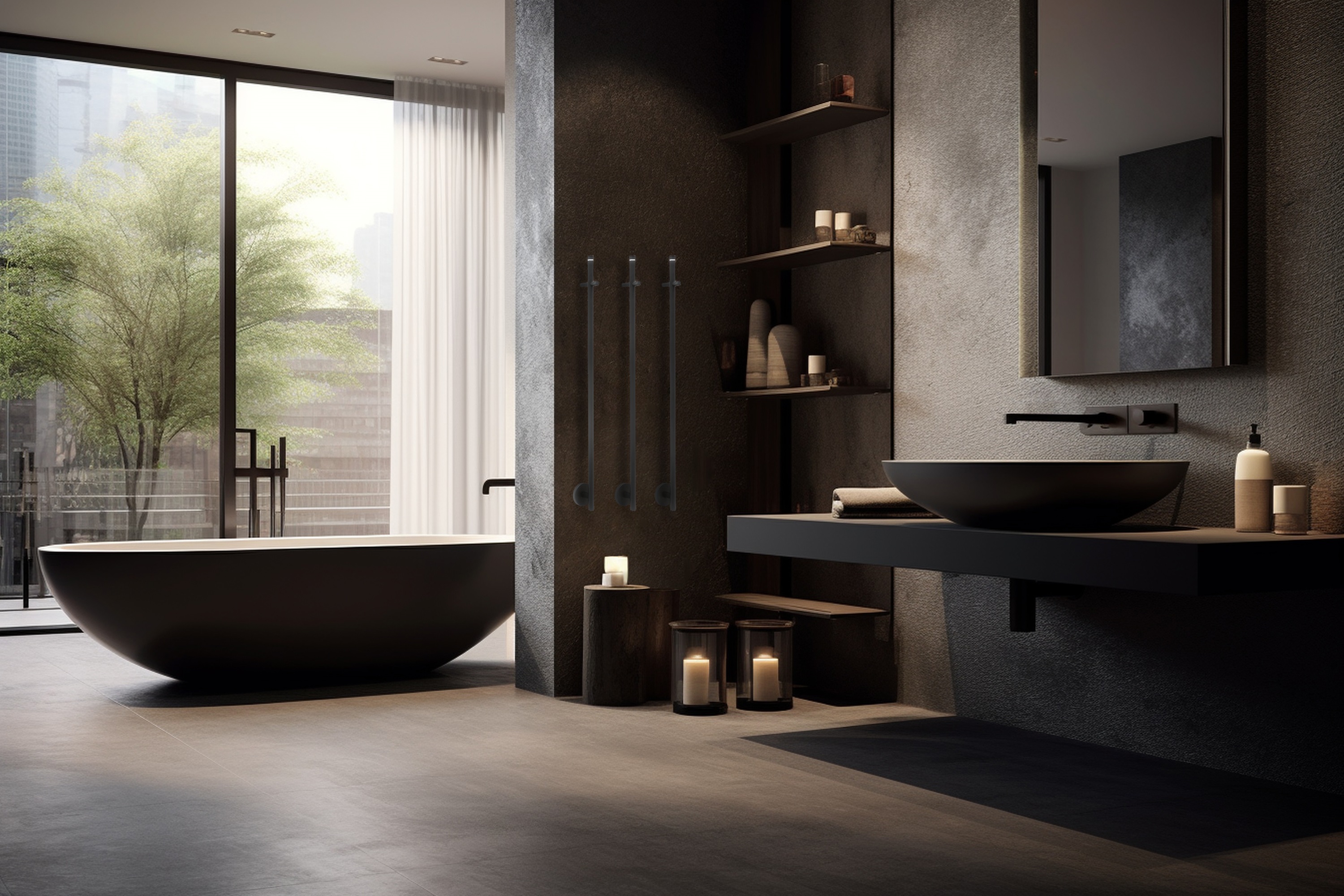 HeatQ Technology Aster grzejnik elektryczny 91,5x8,5 cm czarny PAR1HQXXXB225BARXXT