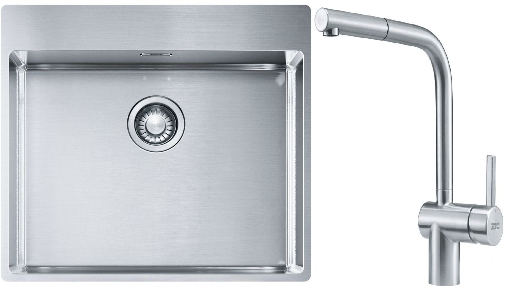 Franke Box BXX 210-54 TL zlewozmywak 57x51 cm stalowy z baterią kuchenną Atlas stal szlachetna (1270369295, 1150521439)
