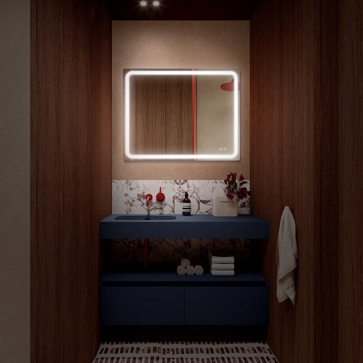 Elita Mia lustro 100x80 cm prostokątne z oświetleniem RE069511000010