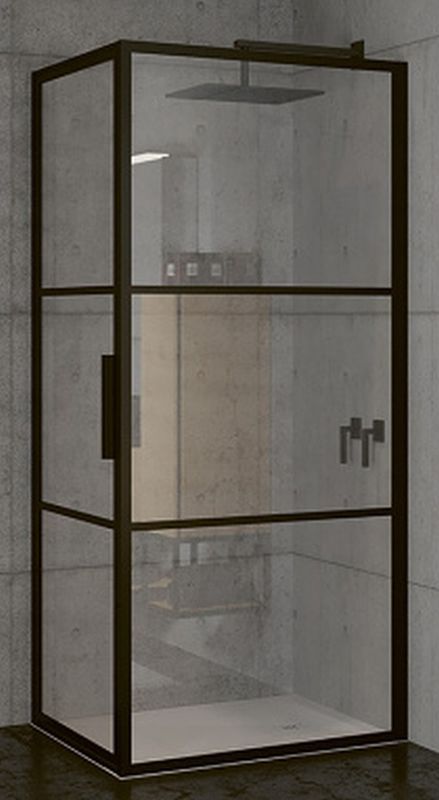 Riho Grid GB201 kabina prysznicowa 80x80 cm kwadratowa czarny mat/szkło Grid G004007121